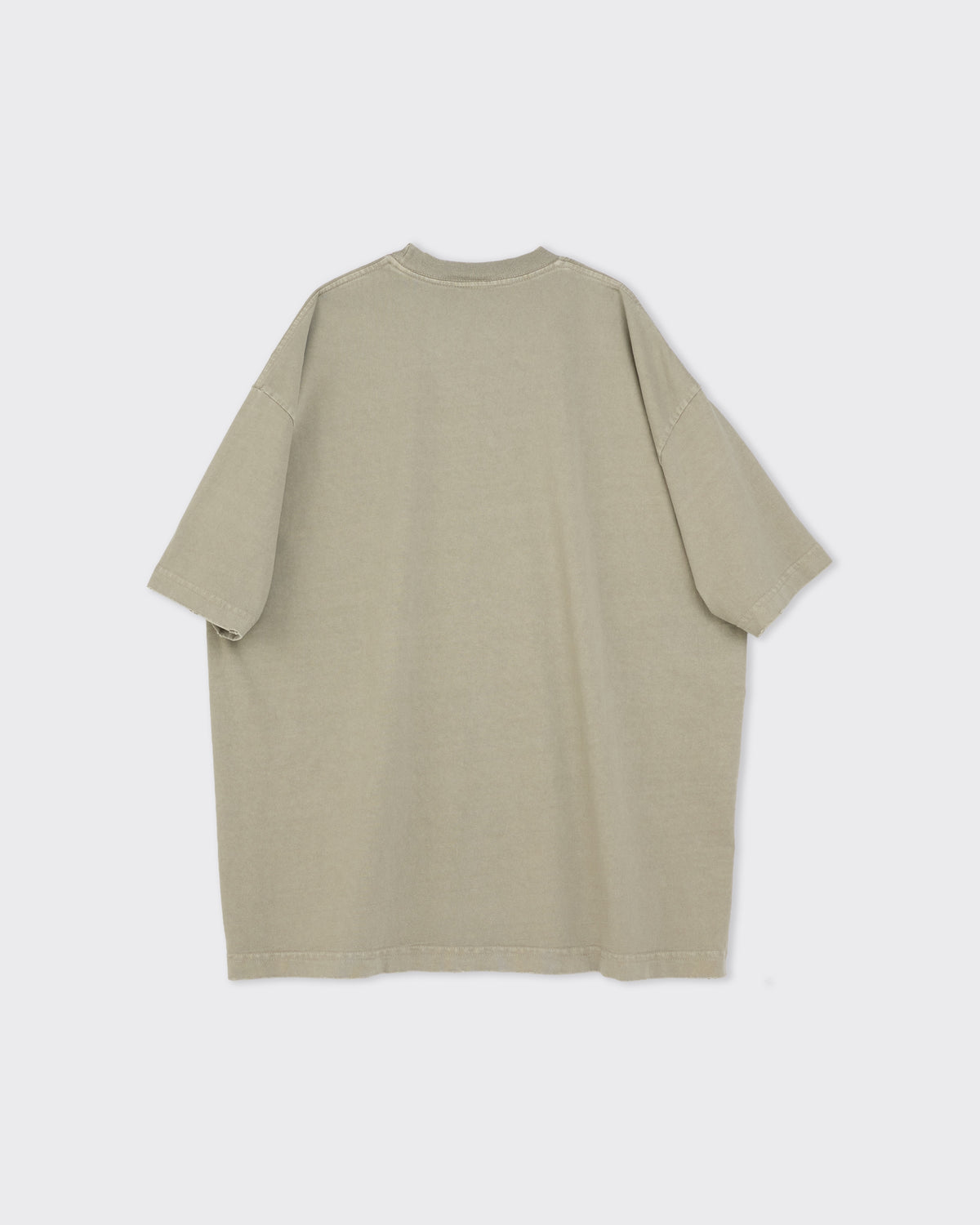 Colbo heavyweight T-shirt in sage wash cotton, back, flat lay