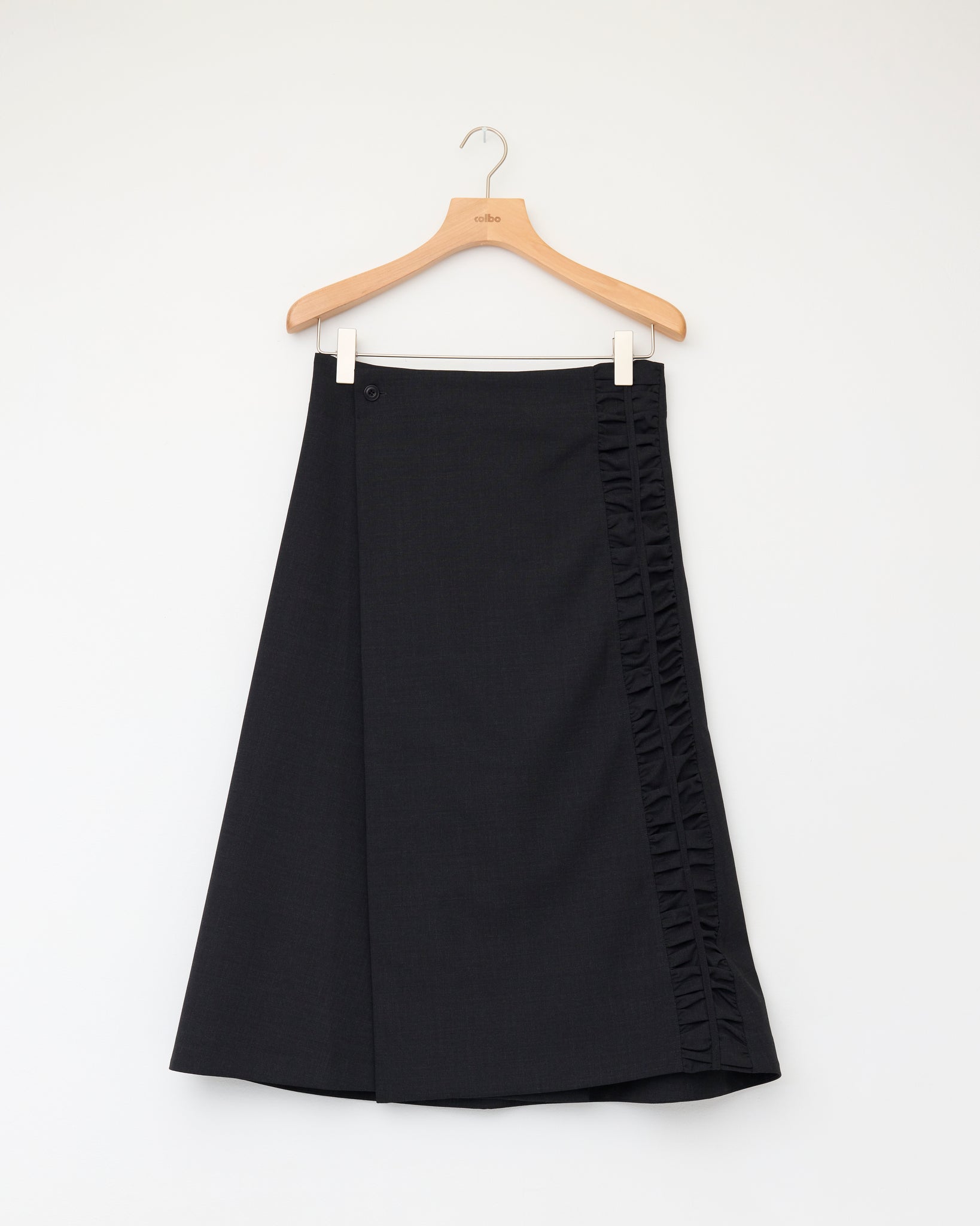Fossil Wrap Skirt, Charcoal