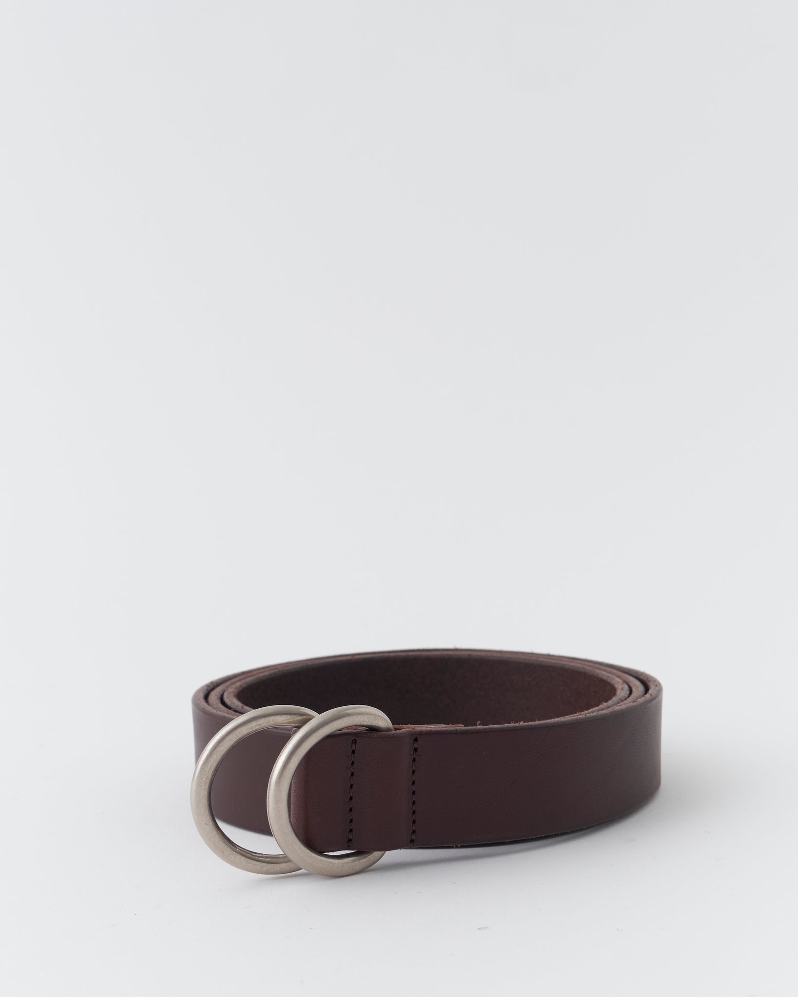 Ring Belt Wide, Brown × Silver