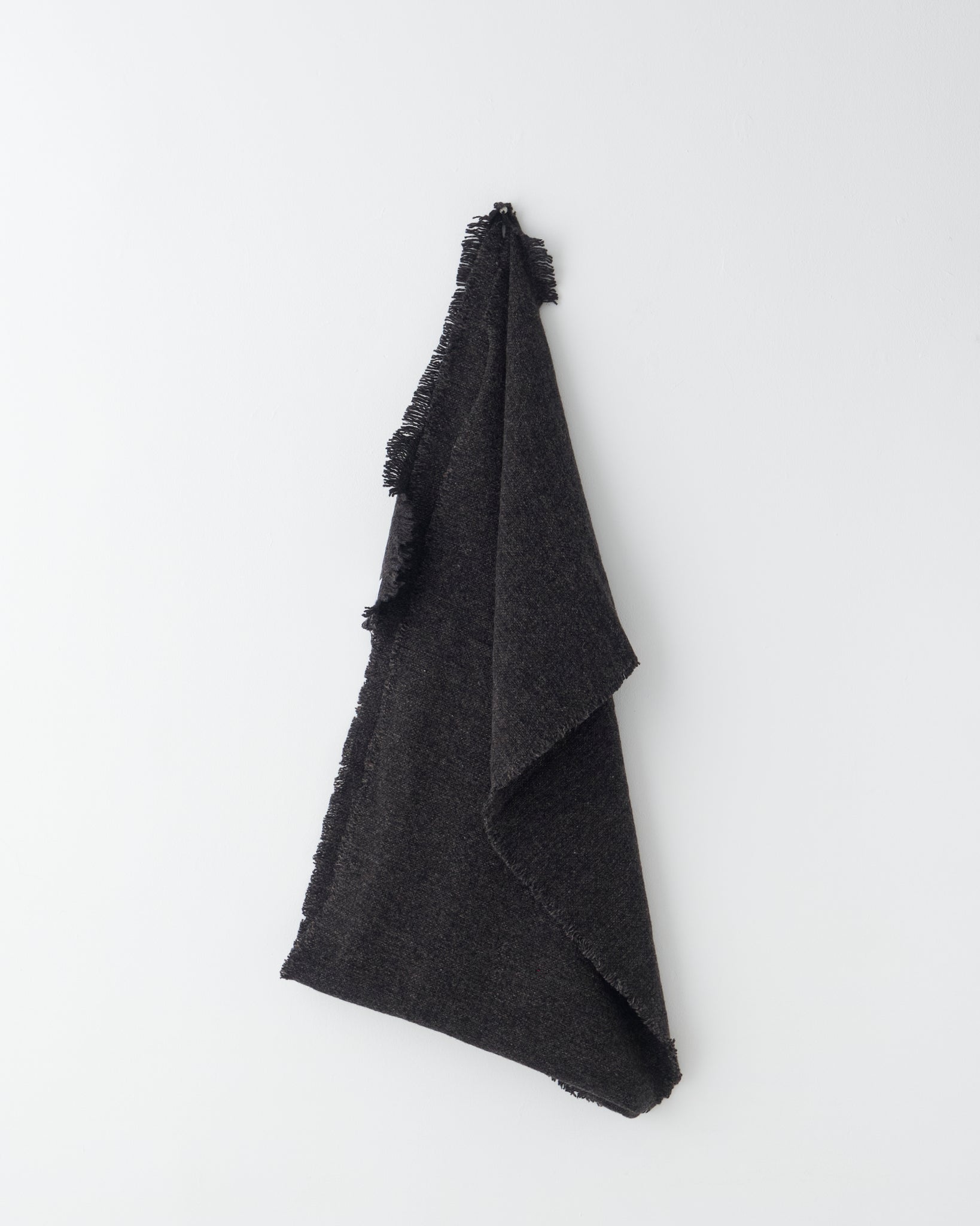 Wool Long Scarf, Black