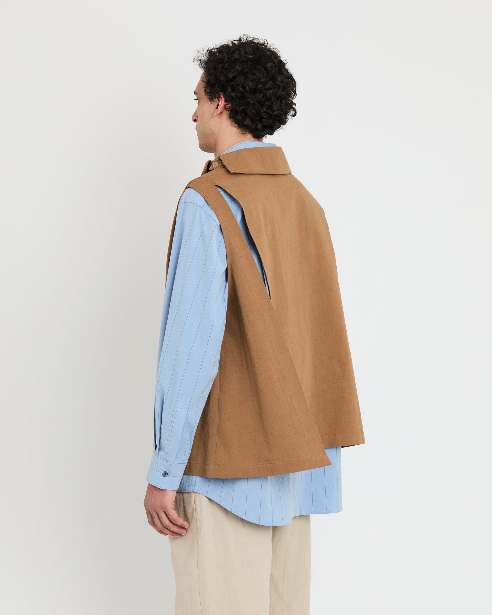 Side Collar Vest, Ochre