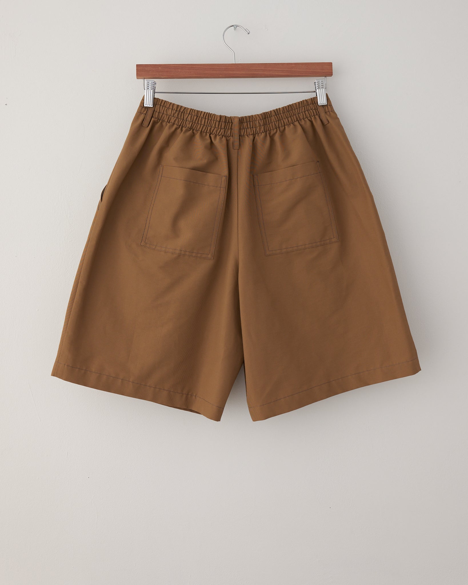 Single Pleat Shorts, Cotton Nylon