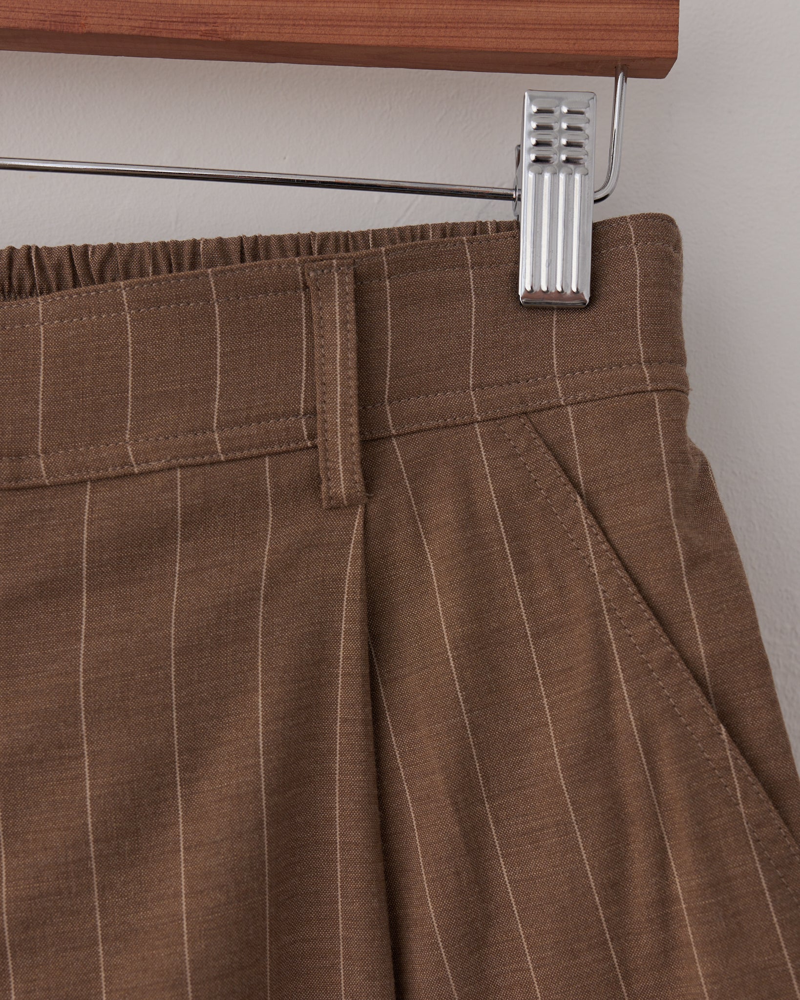Single Pleat Shorts, Wool/Lycra