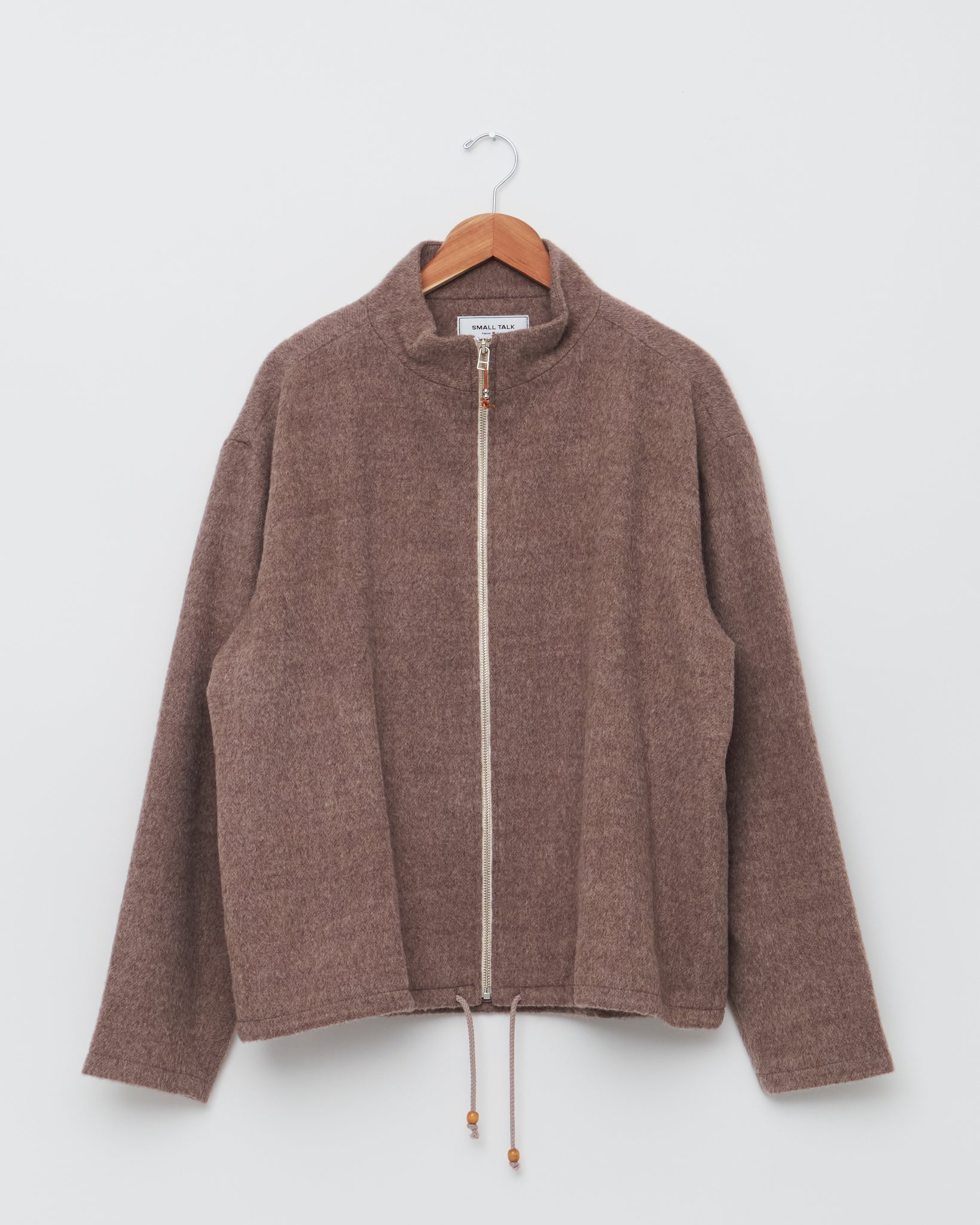 Full Zip Wool Fleece, Beige