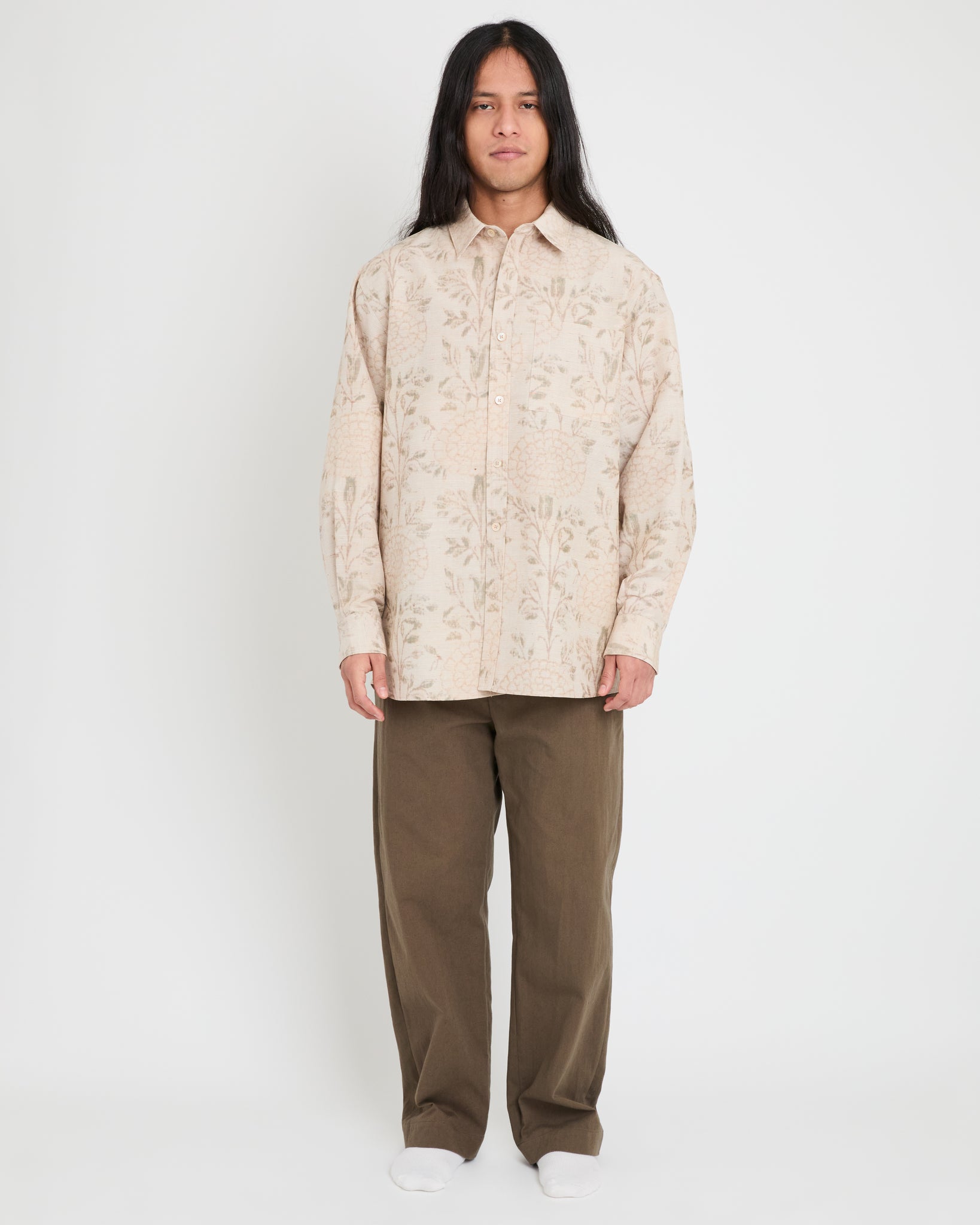 TK Shirt, Beige Floral Pattern