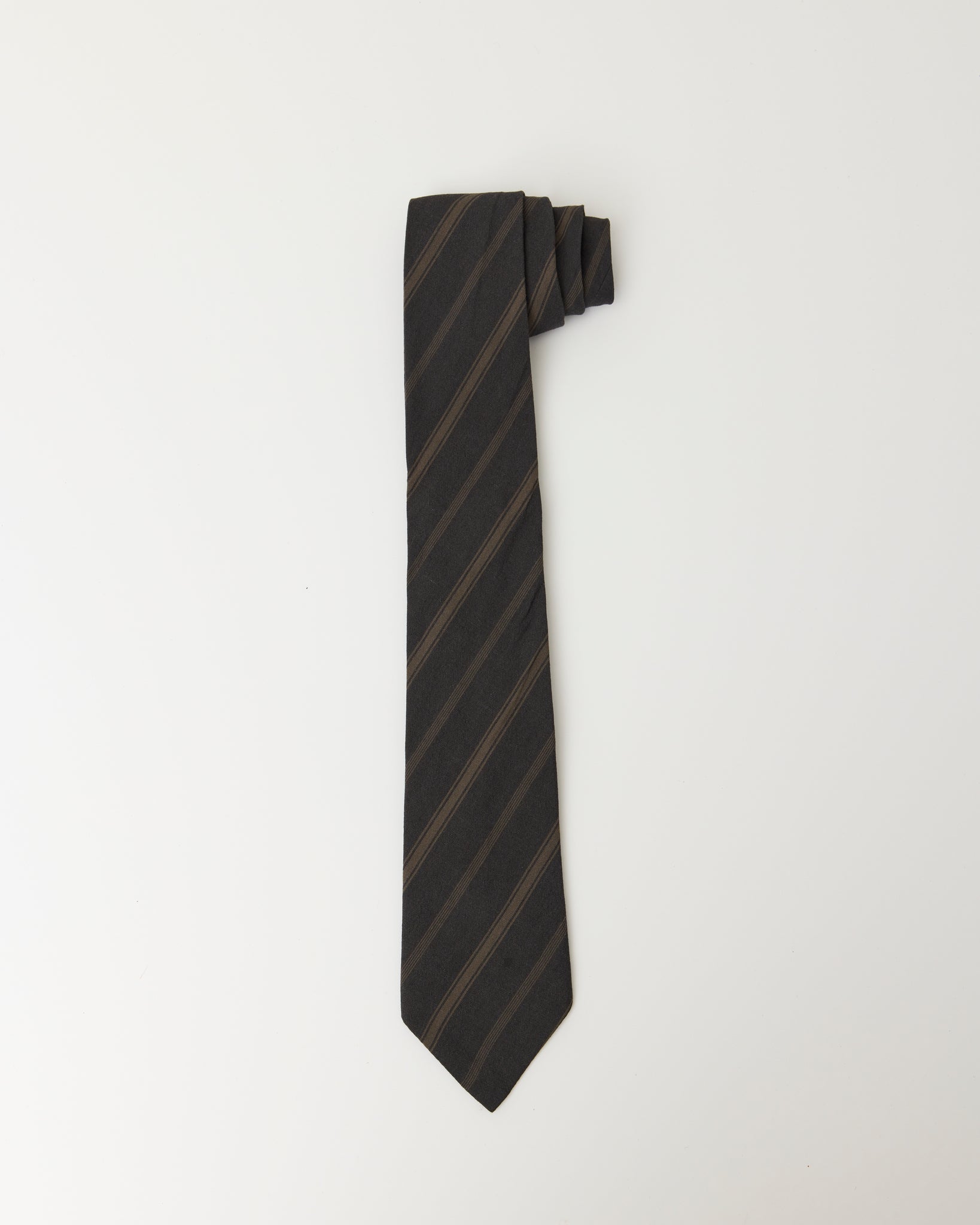 Japanese Mugwasher Stripe Cotton Tie, Greys