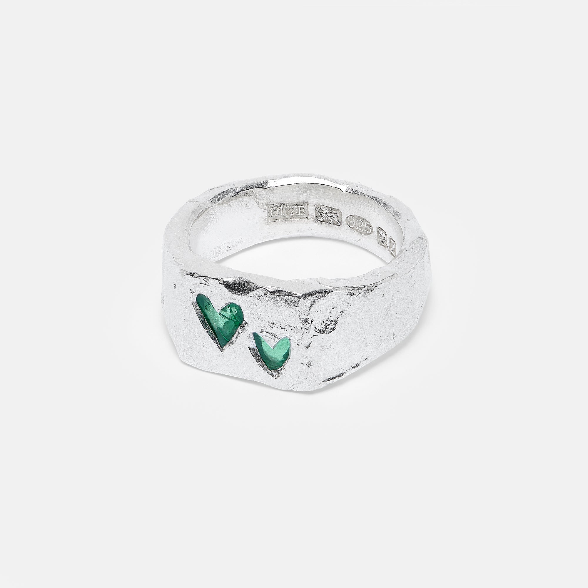 Twin Hearts Signet, Emerald