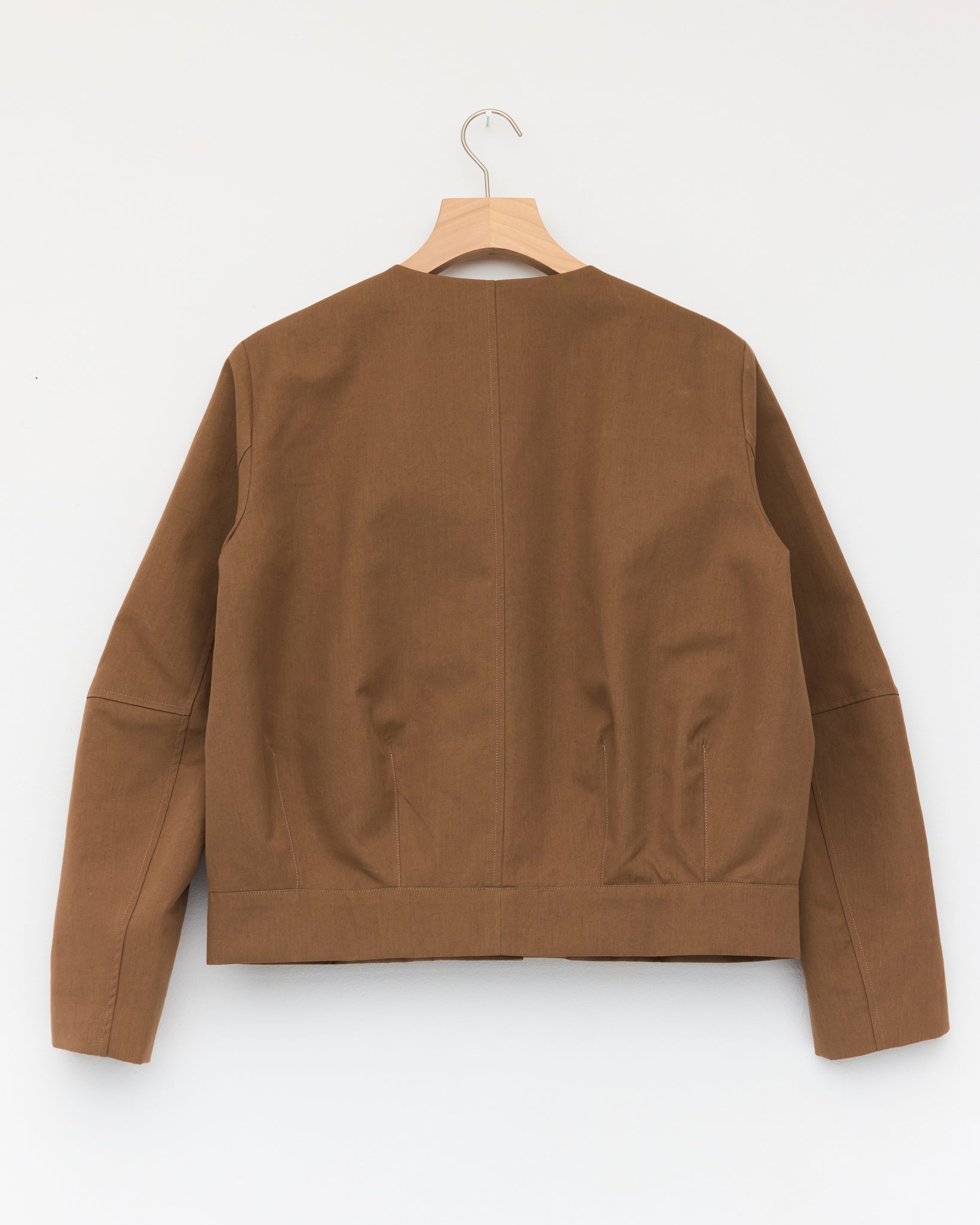 Collarless Jacket, Cognac