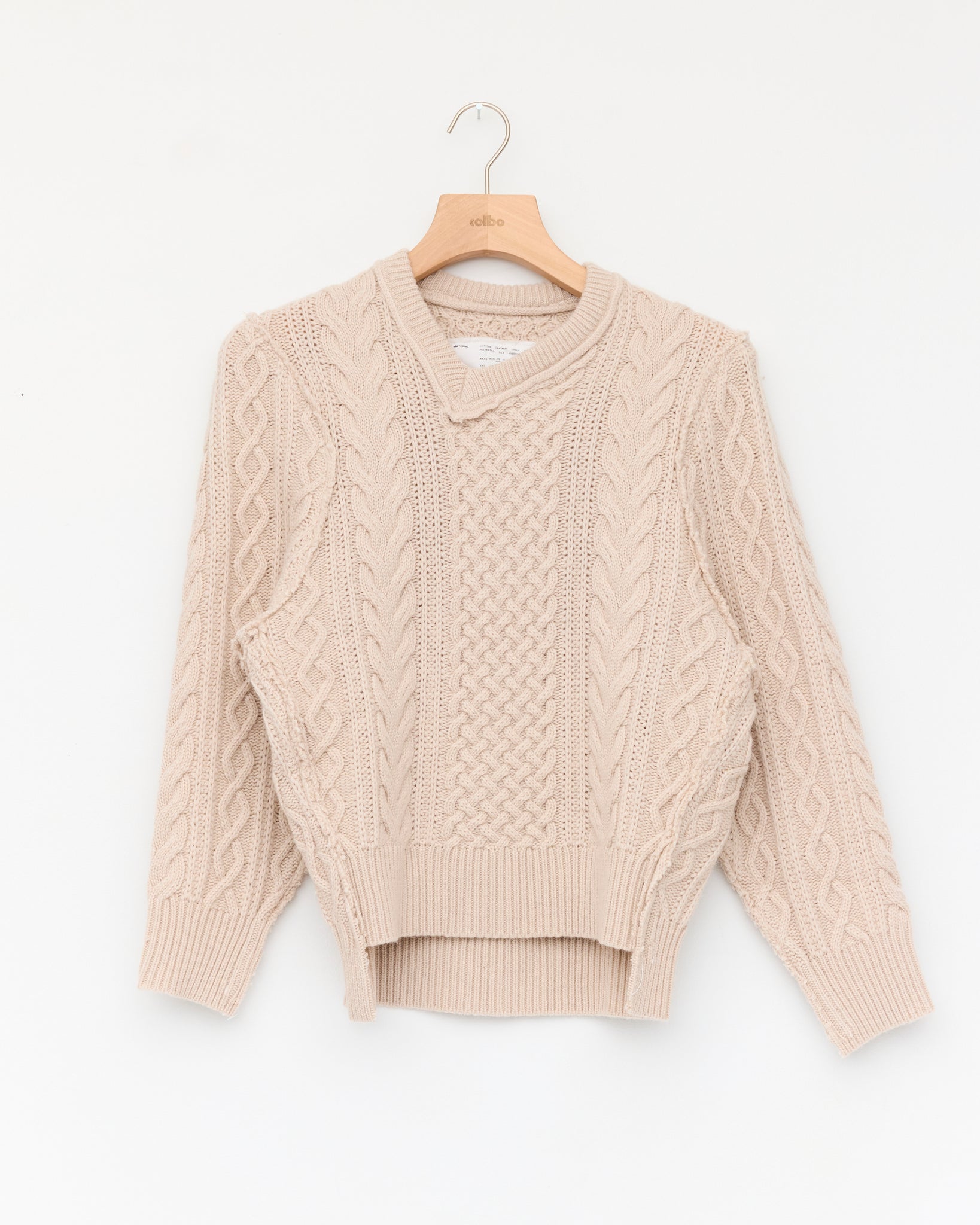 Frankenstein Cable Knit, Natural Off-White