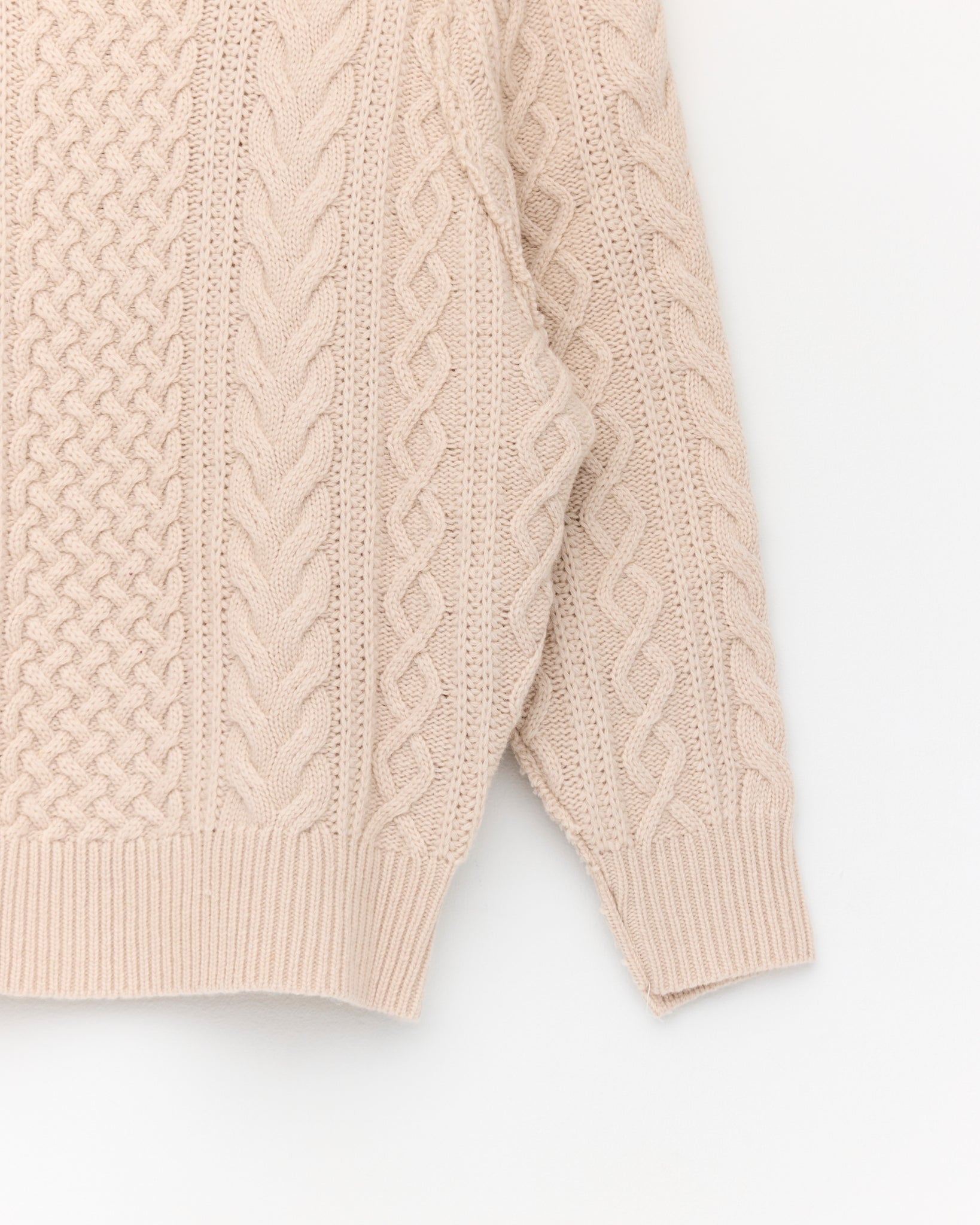 Frankenstein Cable Knit, Natural Off-White