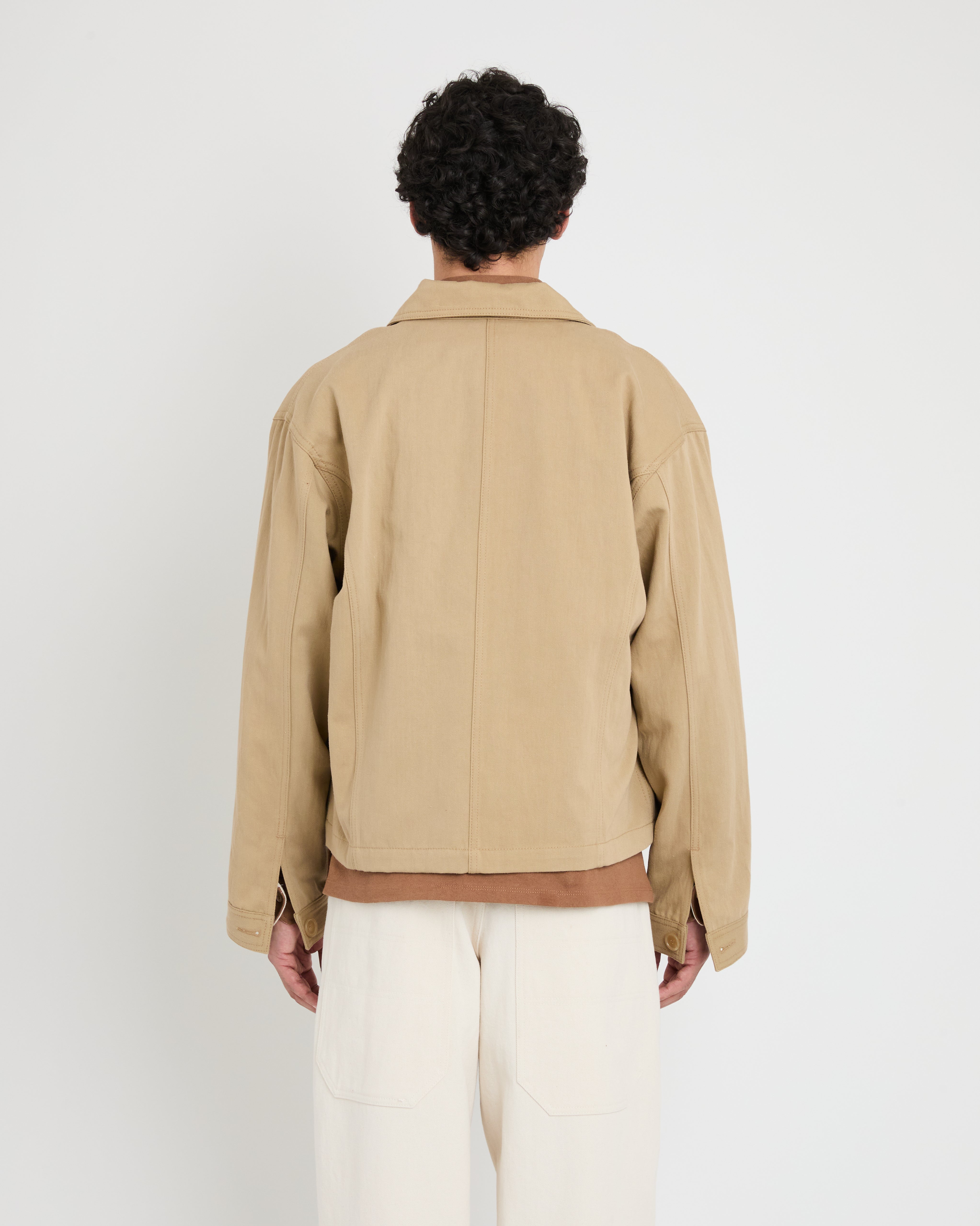 ジャケット・アウター TMKK Damaged French Work Jacket/ Beige S TMKK Damaged French Work Jacket/ Beige Herringbone(4月上旬頃
