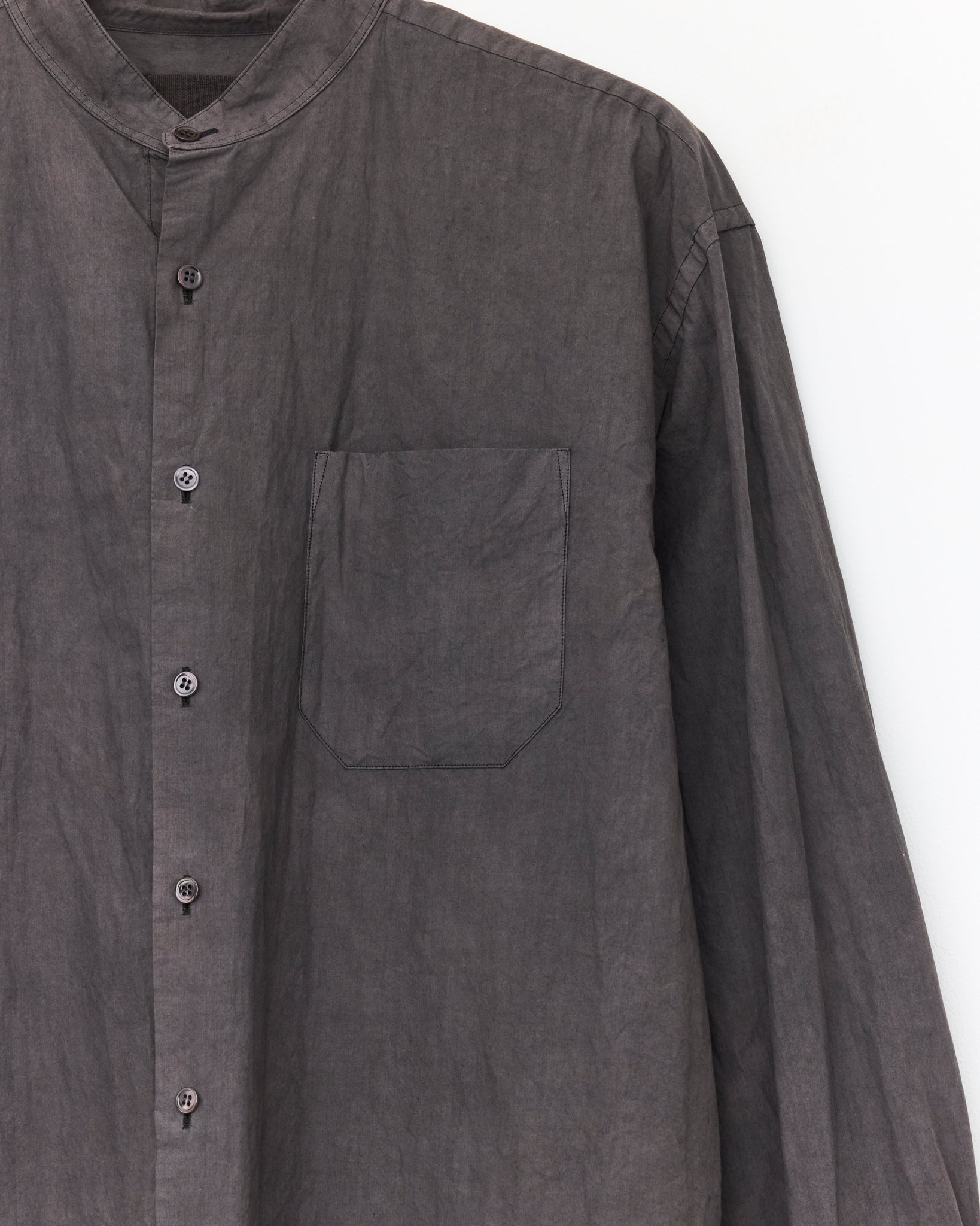 Band Collar Shirt, Sumi Ink