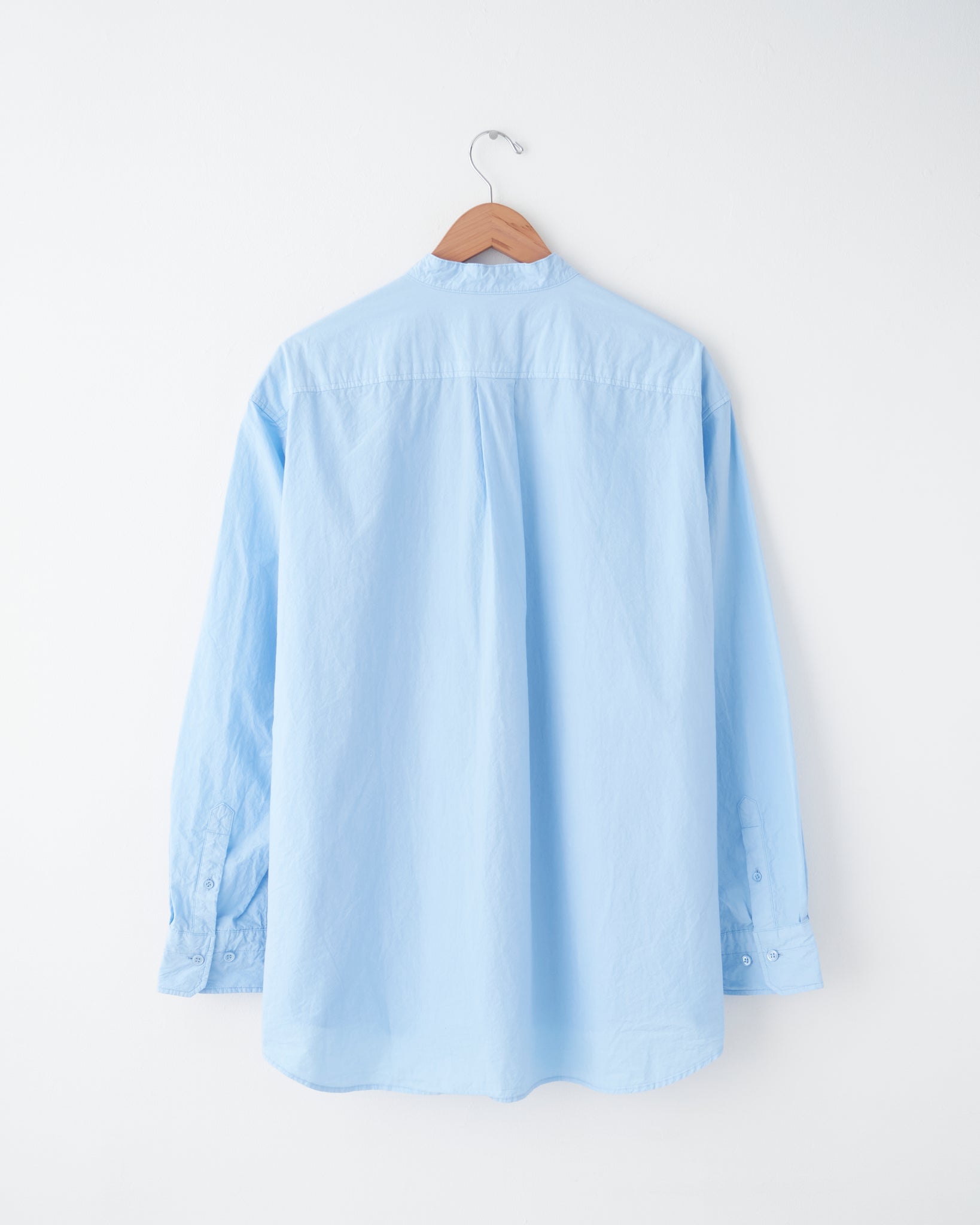 Band Collar Shirt, Sky Blue