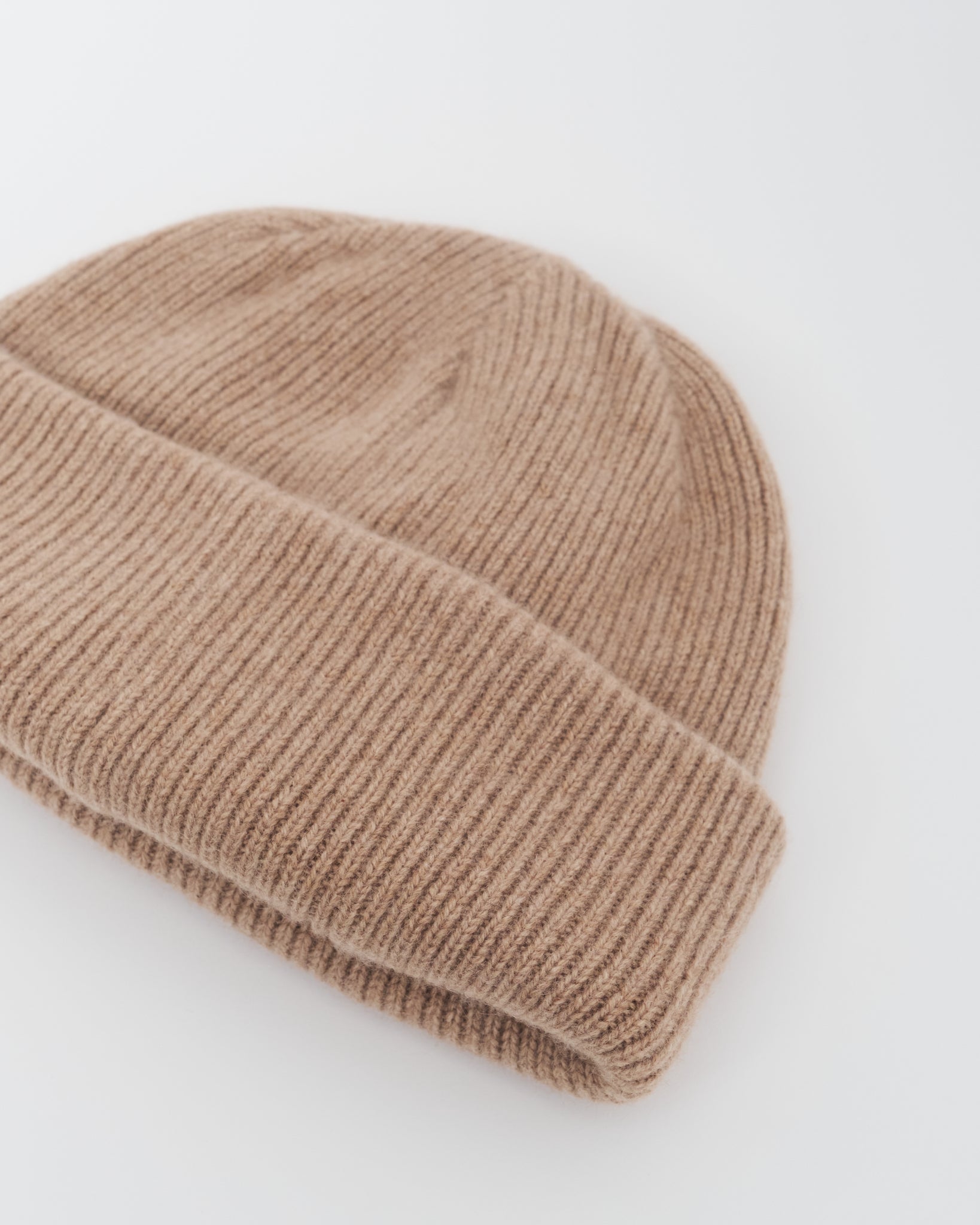 Cashmere Knit Big Watch Cap, Brown