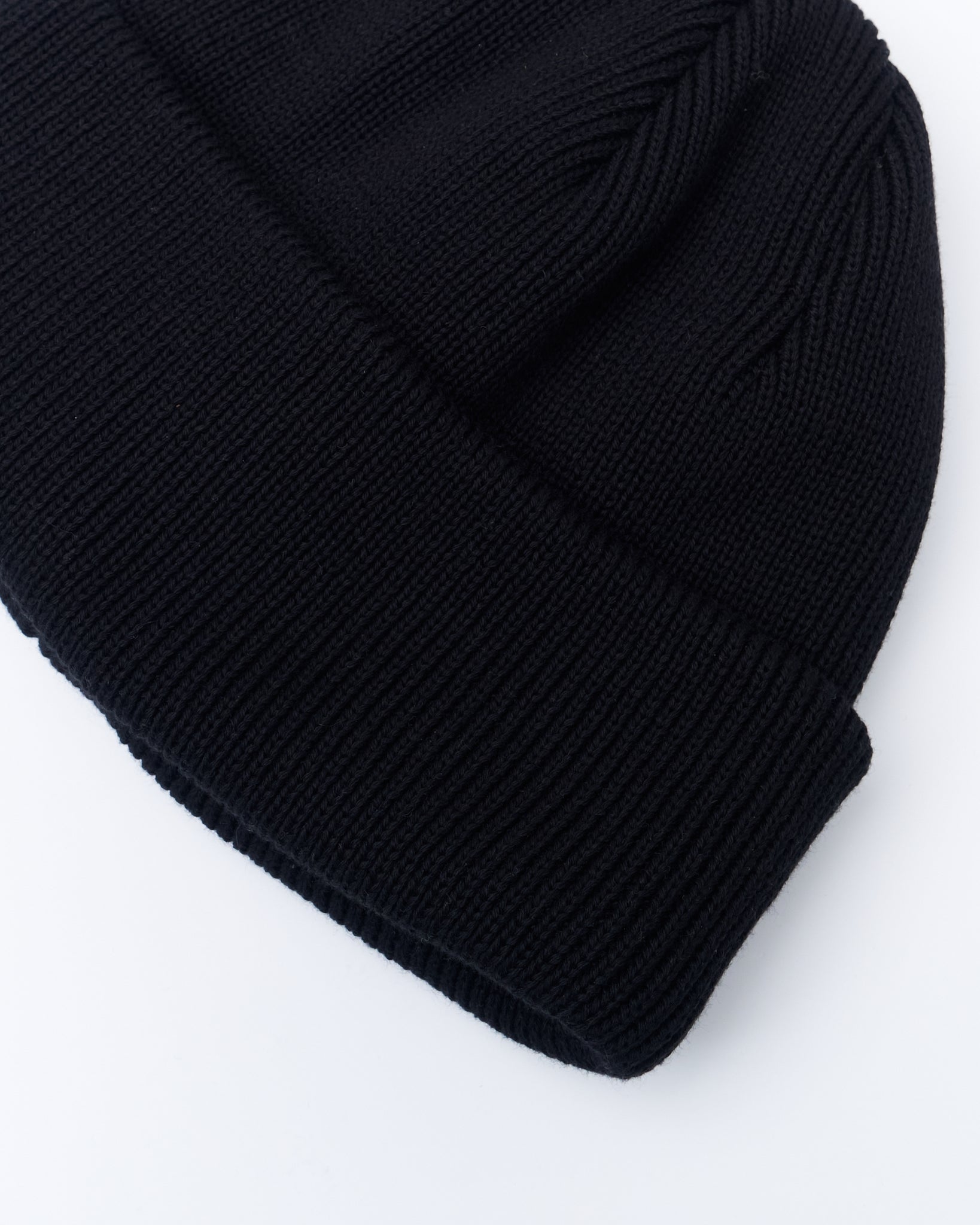 Cotton Knit Big Watch Cap , Black