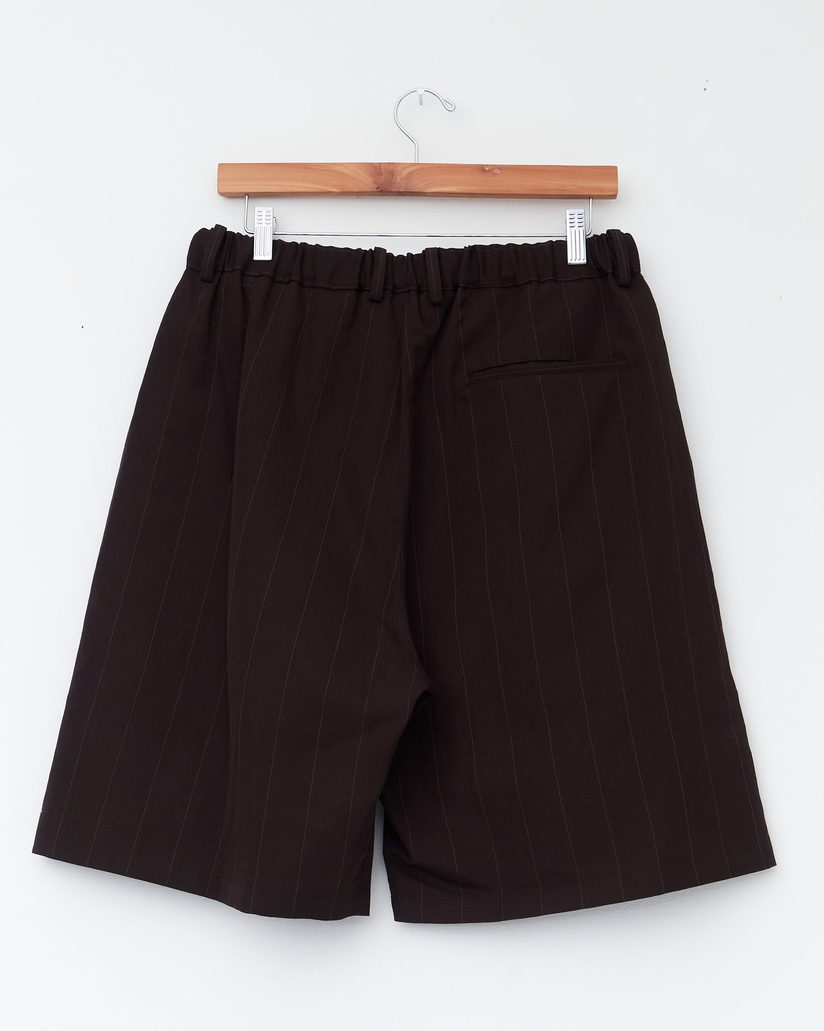 Double Pleated Easy Shorts, Brown