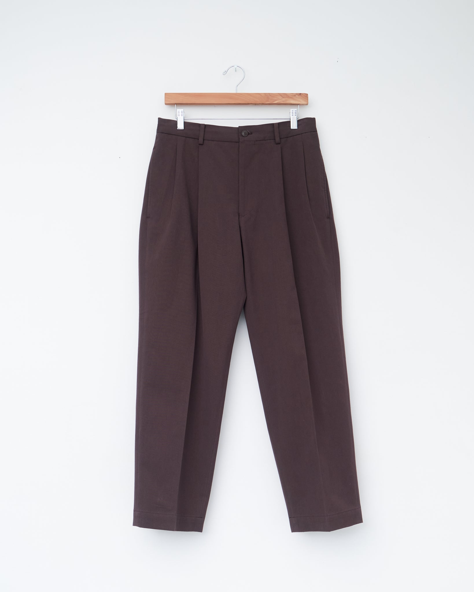 Double Pleated Trousers, Brown