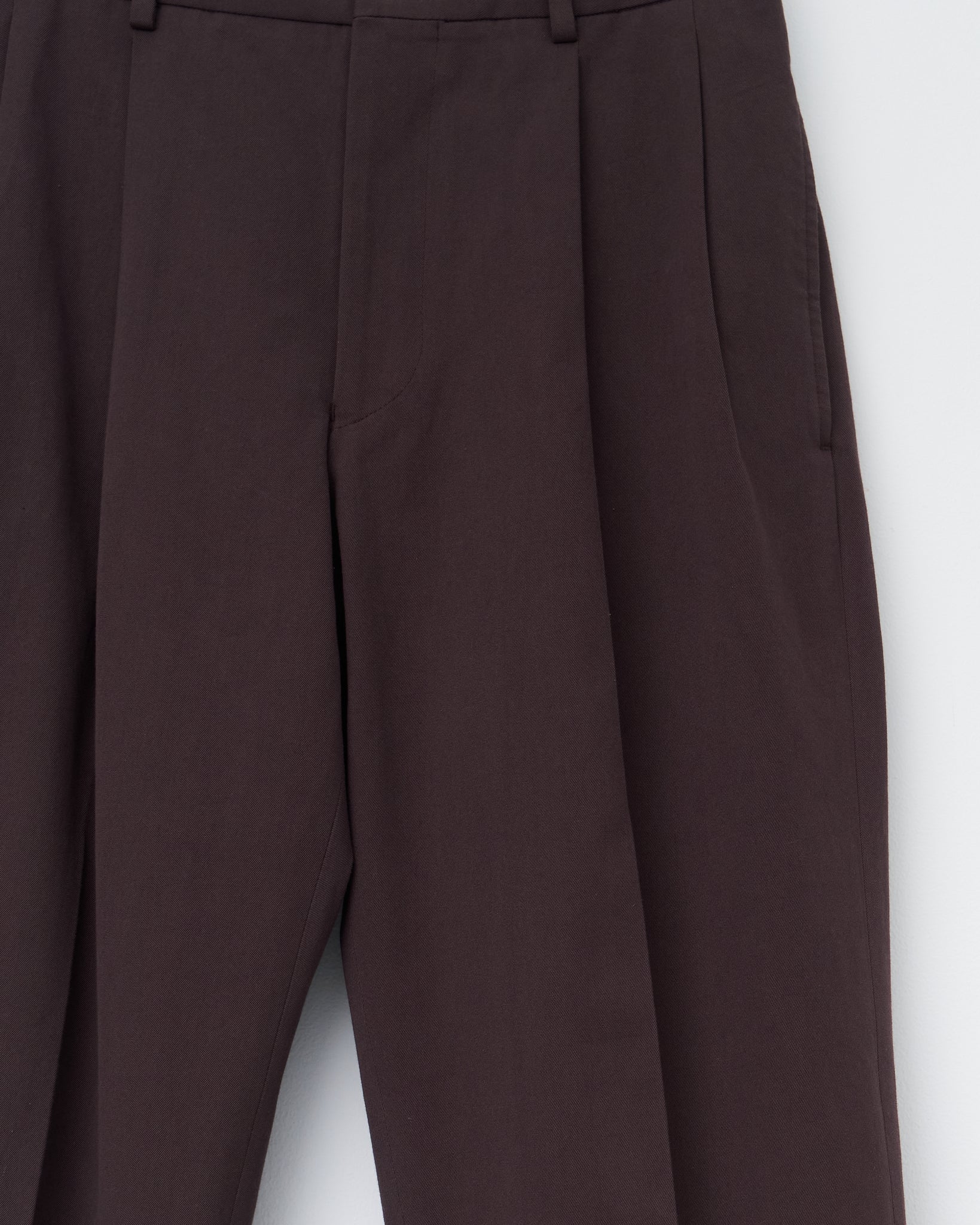 Double Pleated Trousers, Brown