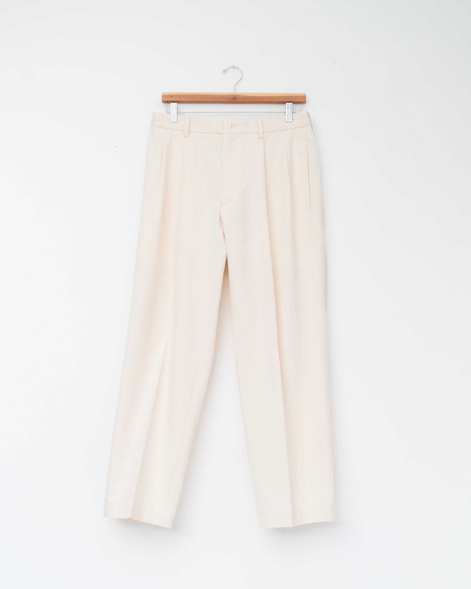 Double Pleated Trousers, Ecru