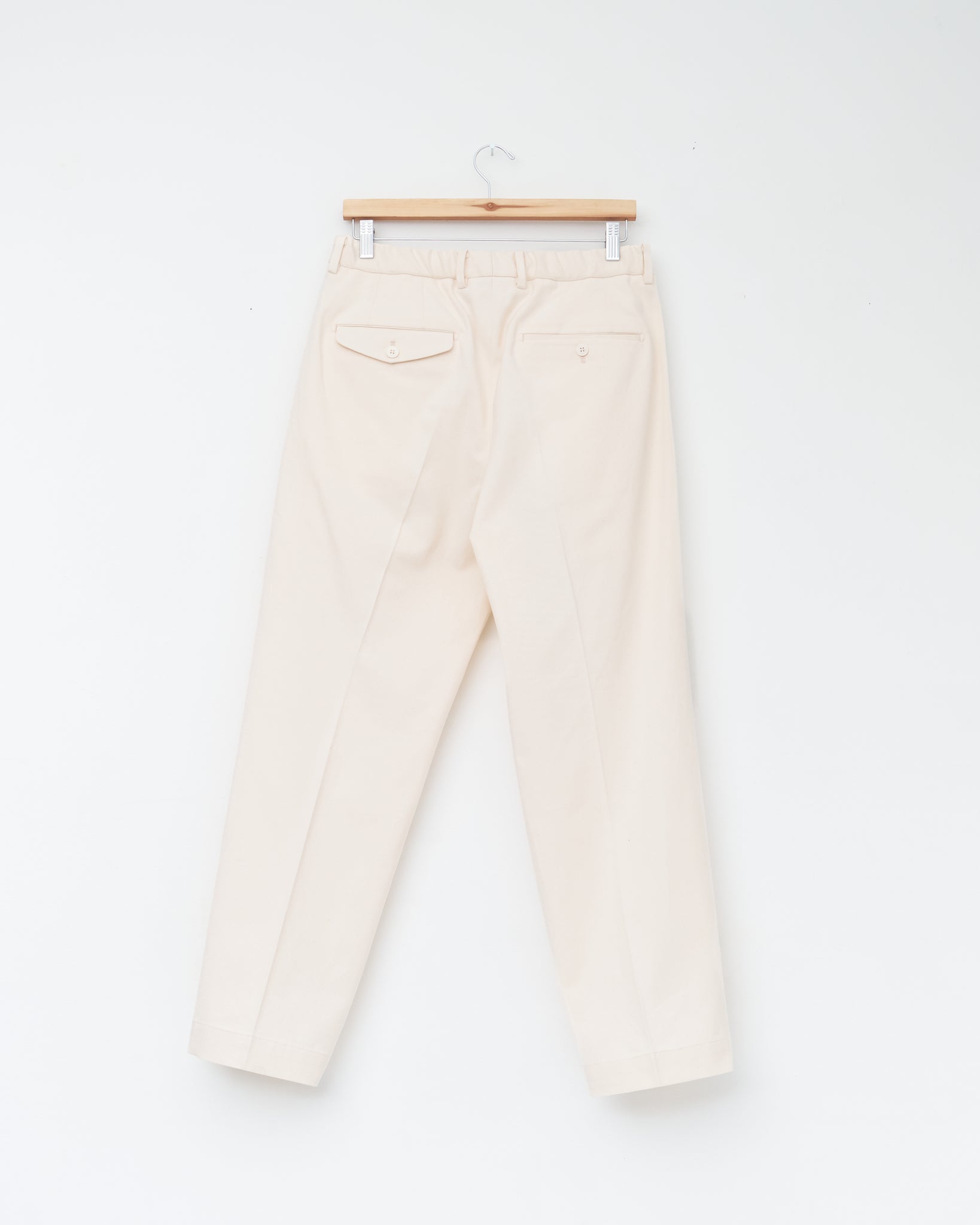 Double Pleated Trousers, Ecru