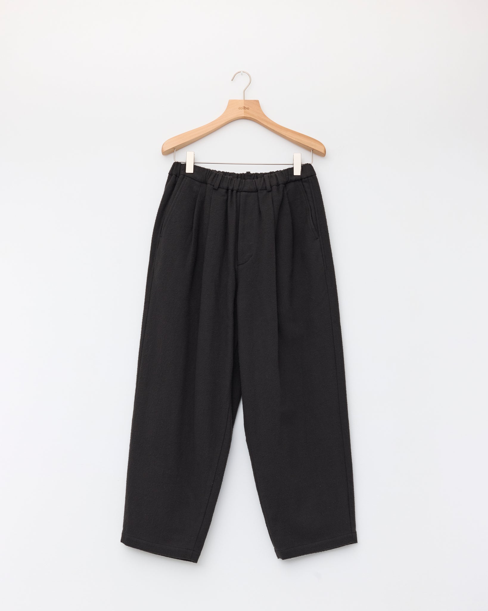 Double Pleated Wide Easy Pants, Brown