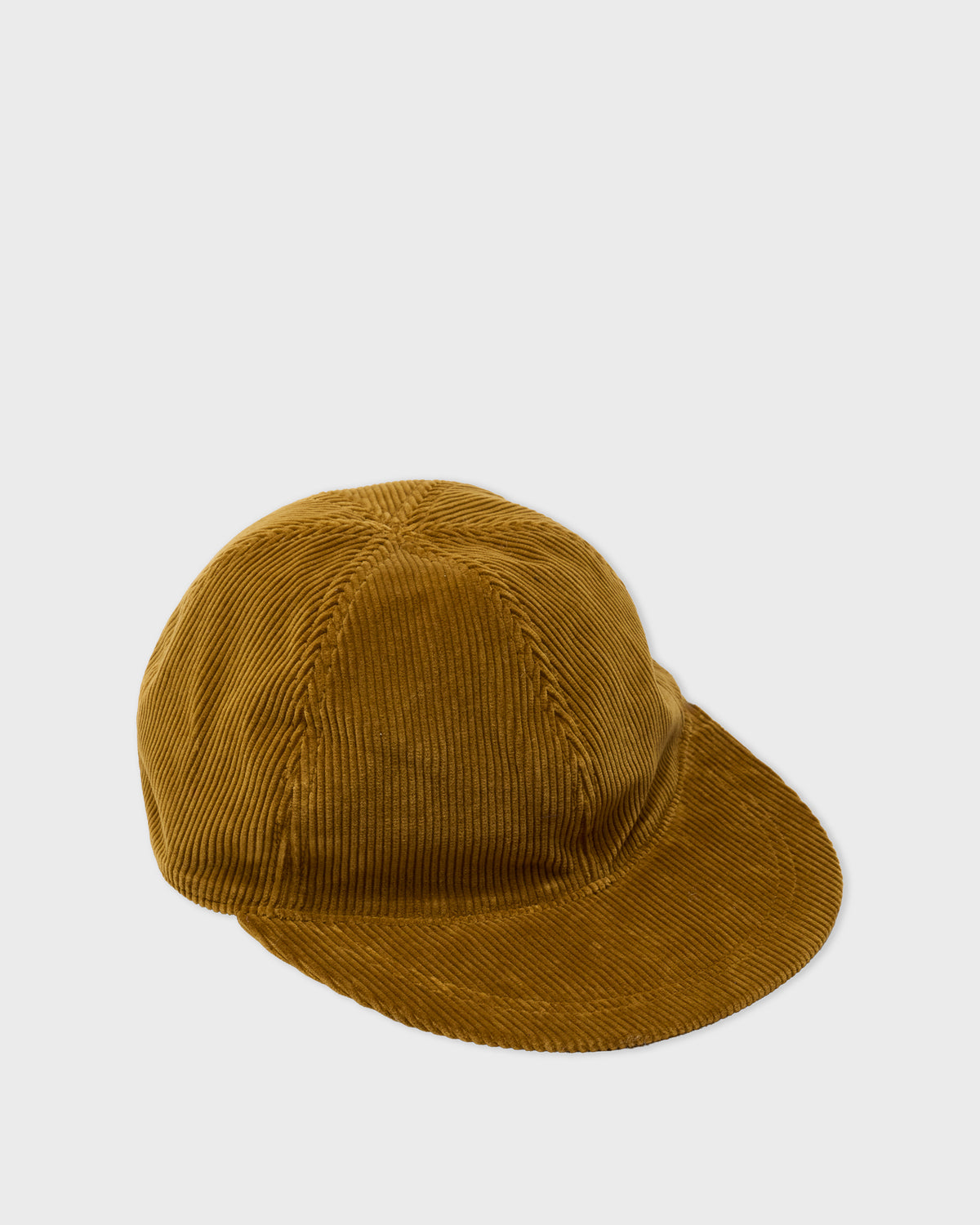 Yoko Sakamoto Military Cap in amber corduroy, three-quarter view