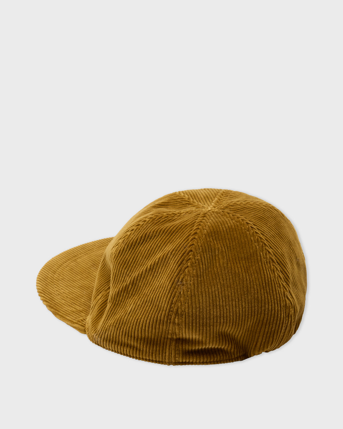 Yoko Sakamoto Military Cap in amber corduroy, back three-quarter view