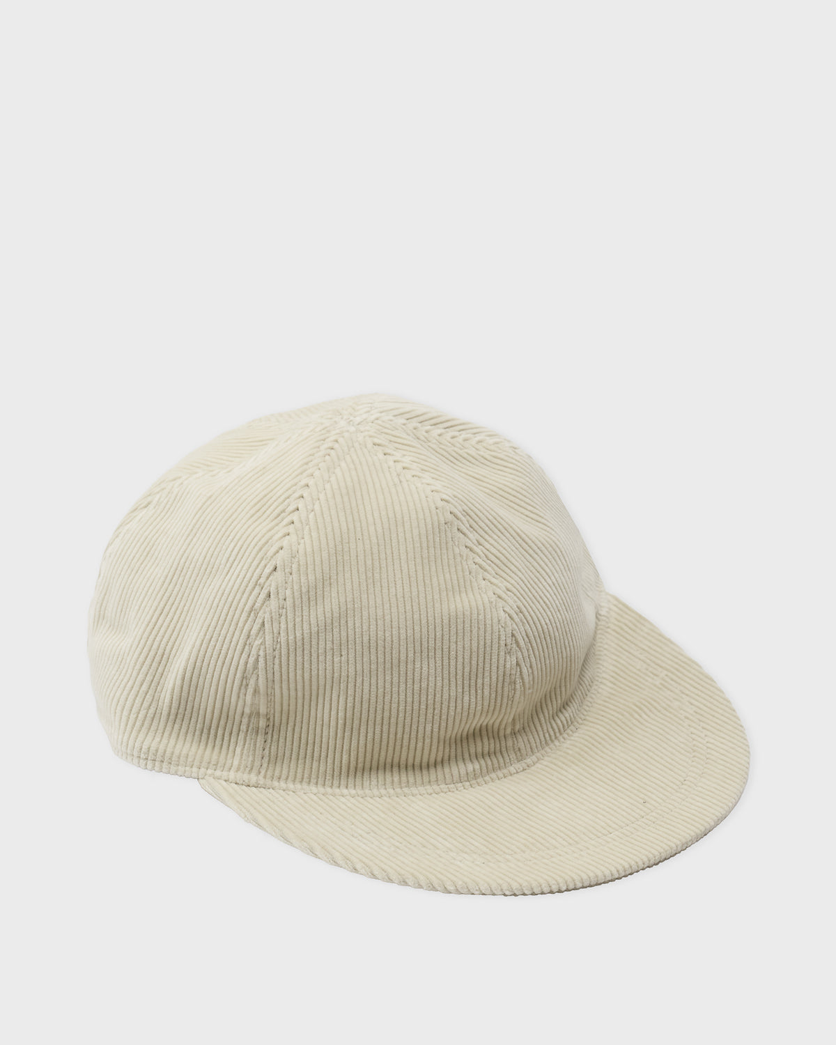 Yoko Sakamoto Military Cap in ivory corduroy, three-quarter view