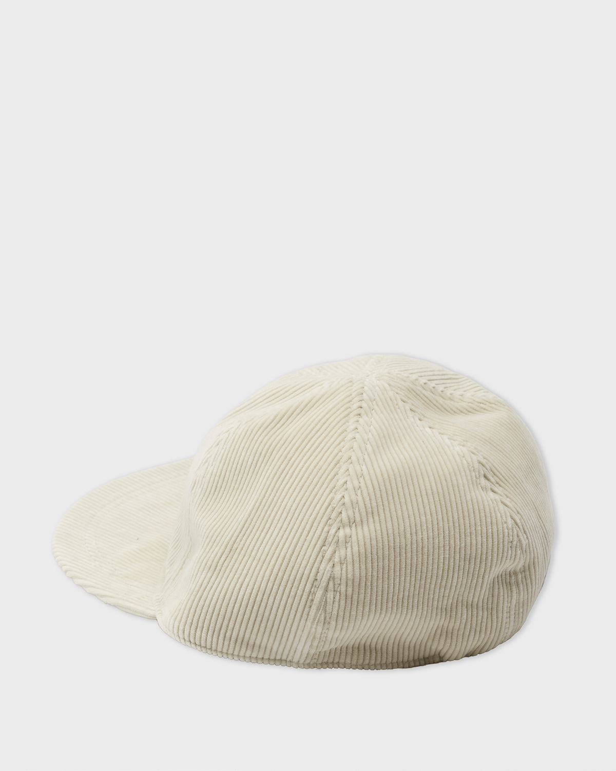 Yoko Sakamoto Military Cap in ivory corduroy, back three-quarter view
