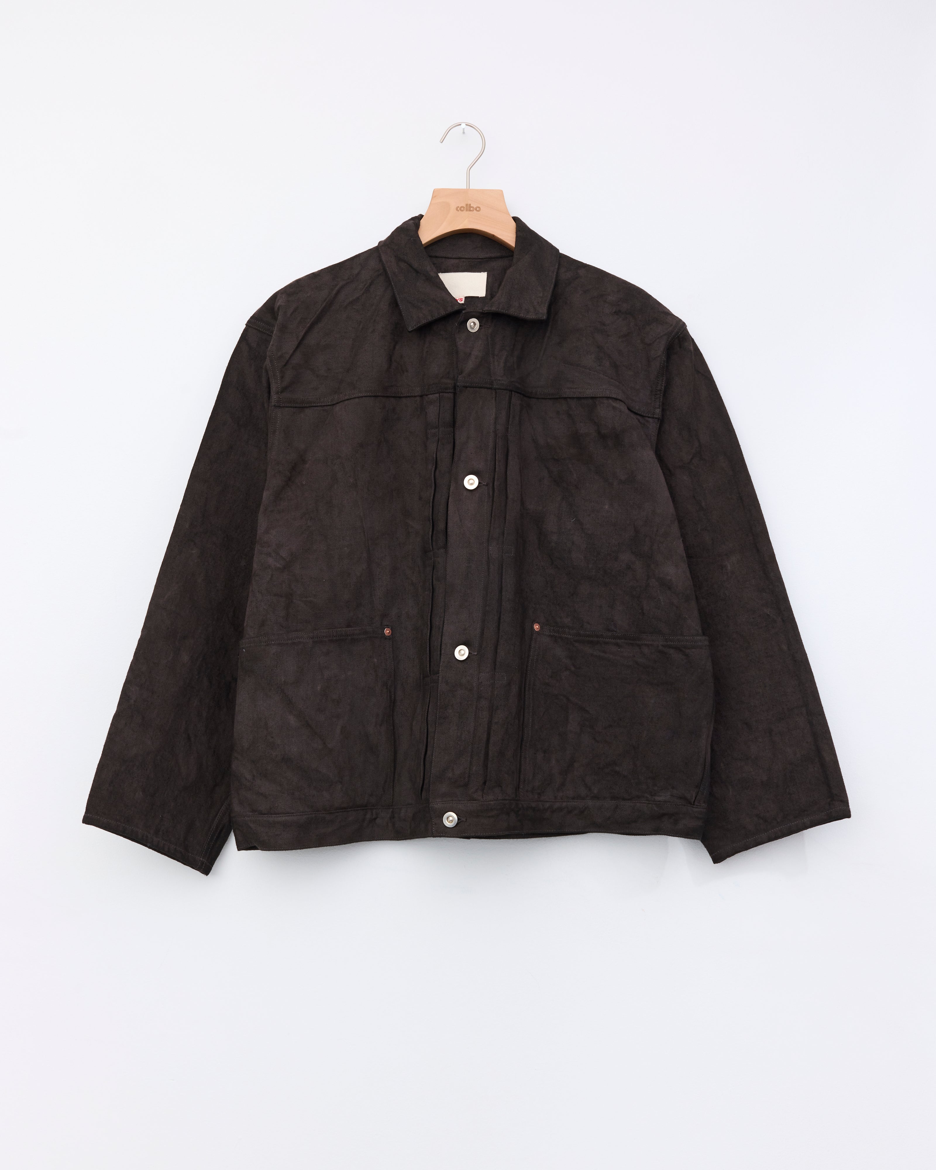 ジャケット・アウター YOKO SAKAMOTO Pleats Jacket KAKISHIBU Yoko Sakamoto Denim Jacket, Kakishibu – Glasswing