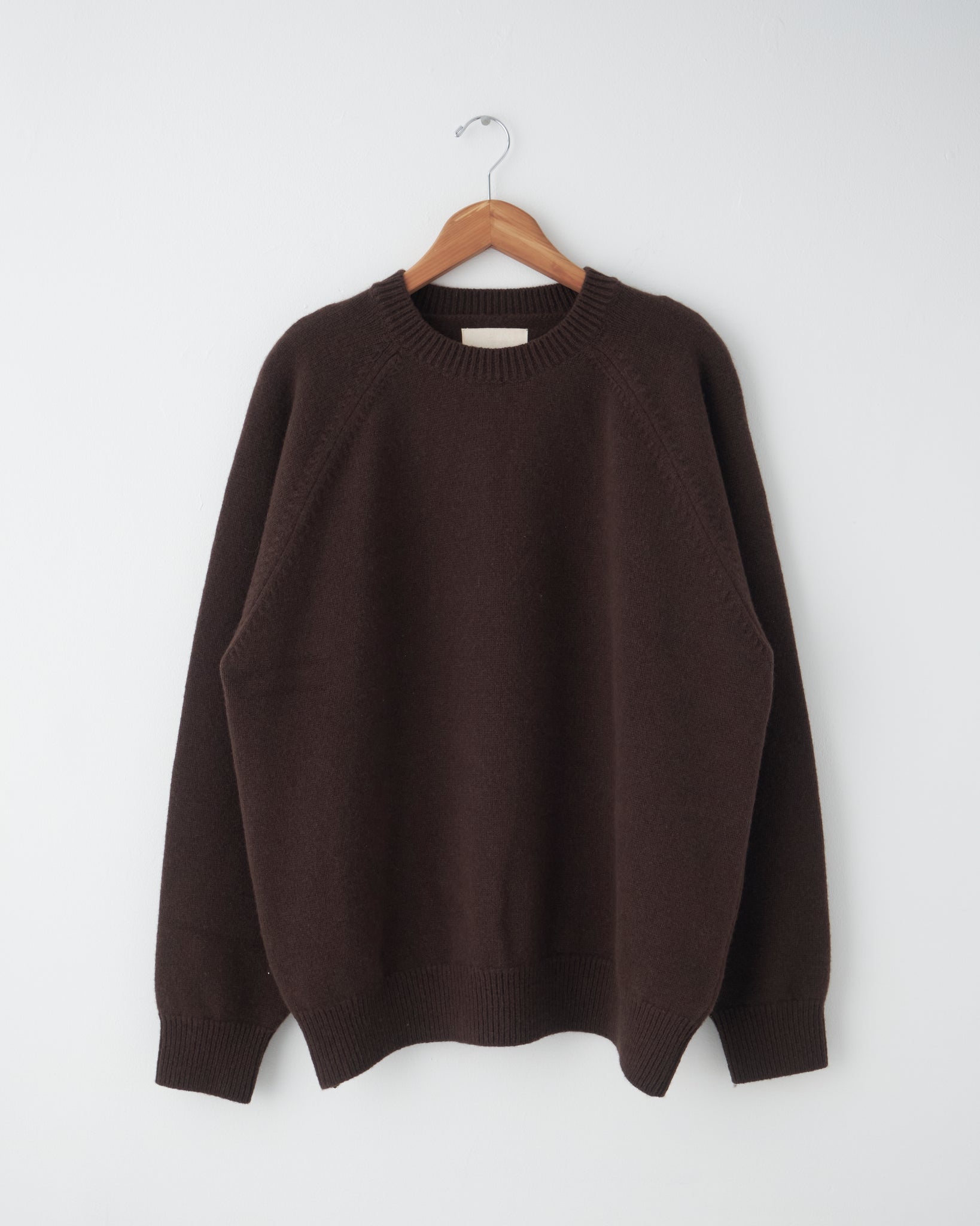 Raglan Crew Neck Knit, Brown