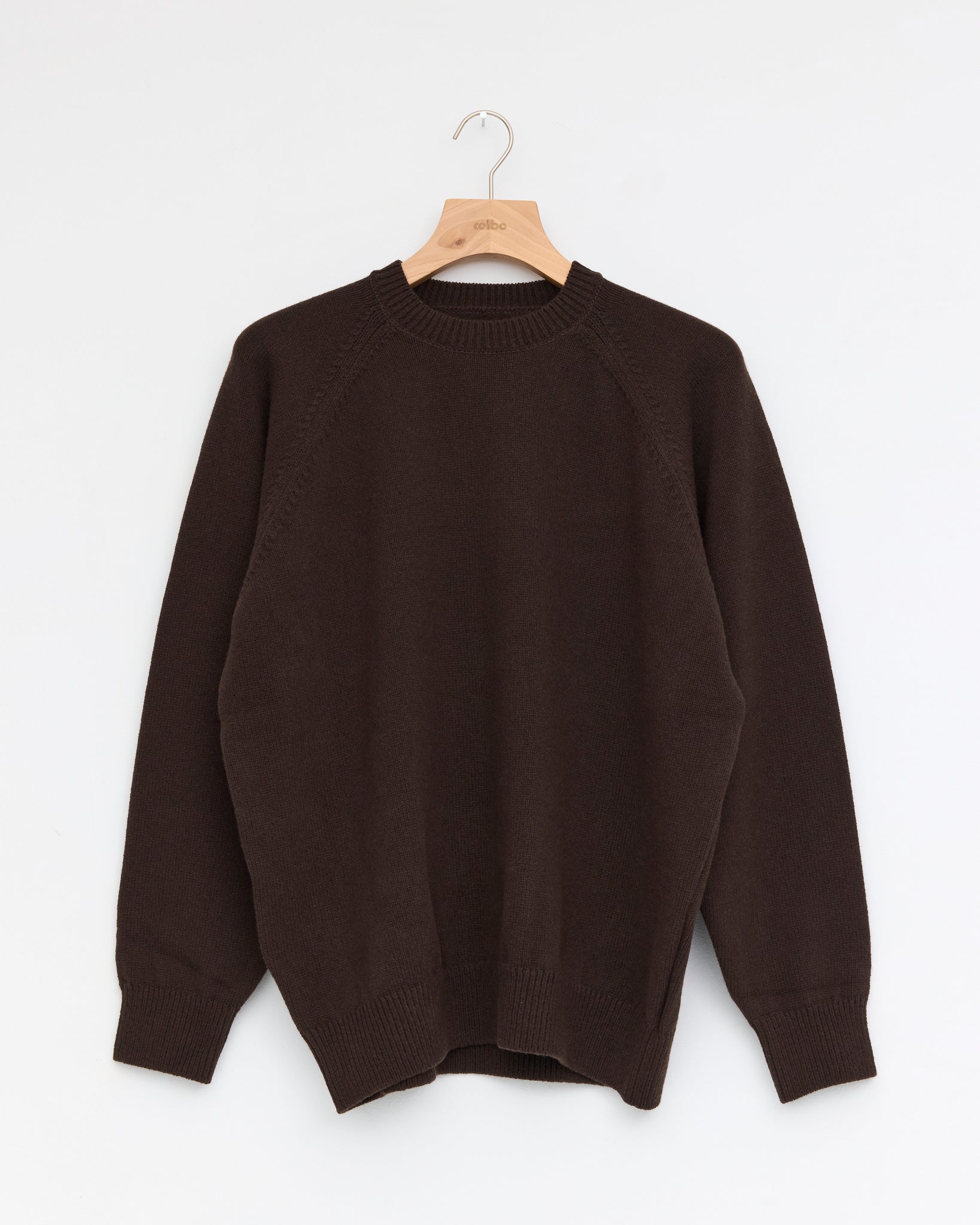 Raglan Crew Neck Knit, Brown
