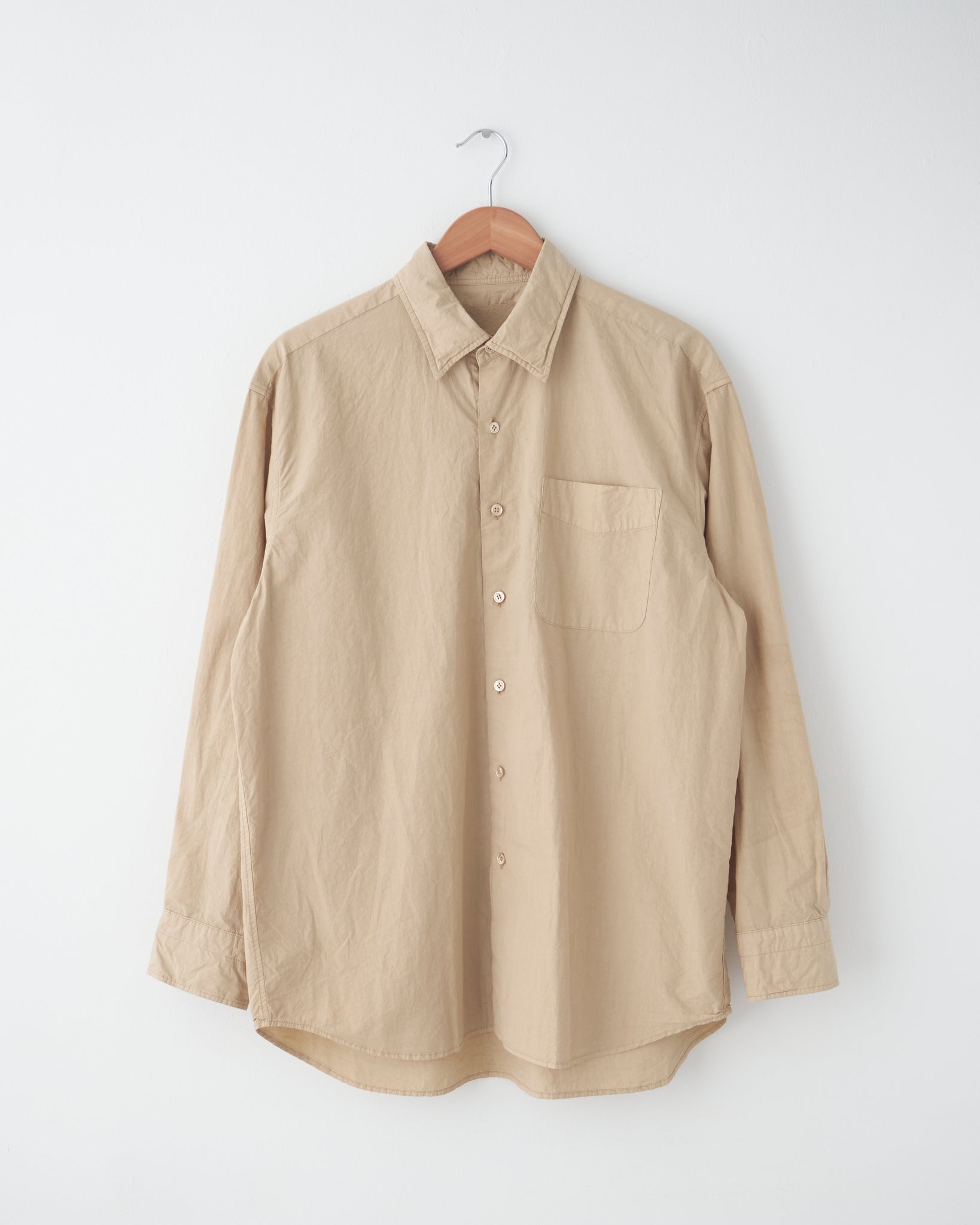 Regular Collar Shirt, Beige