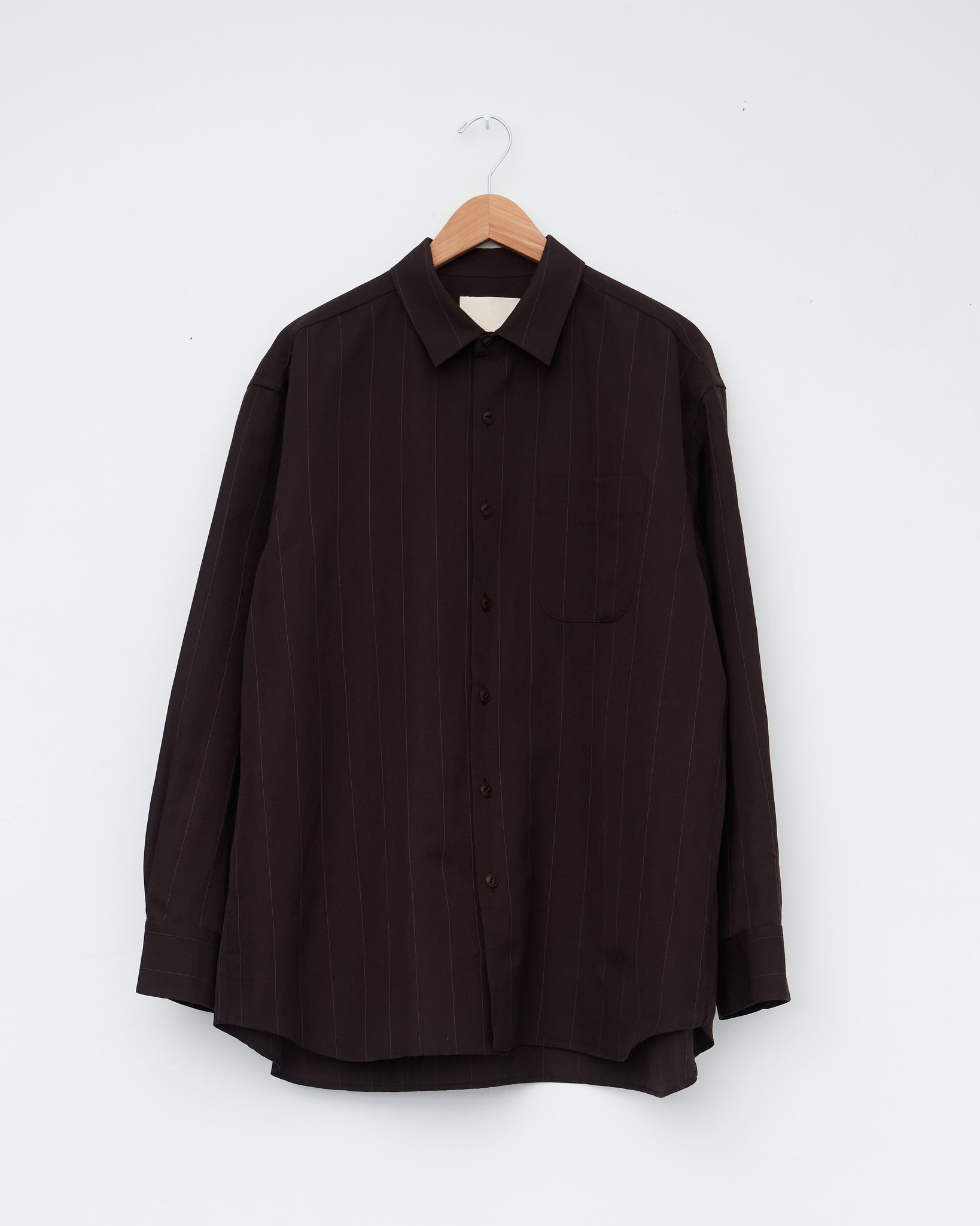 Regular Collar Shirt, Brown Stripe