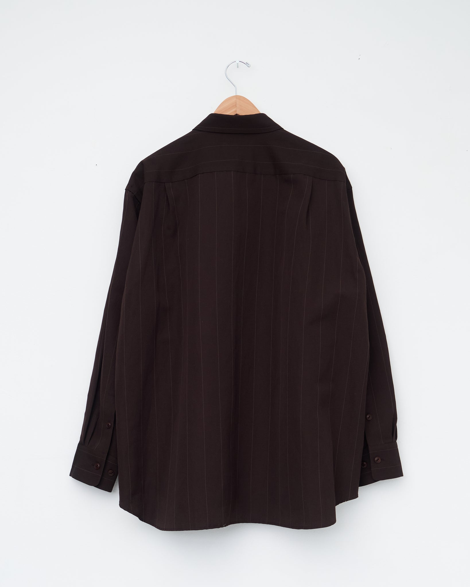 Regular Collar Shirt, Brown Stripe