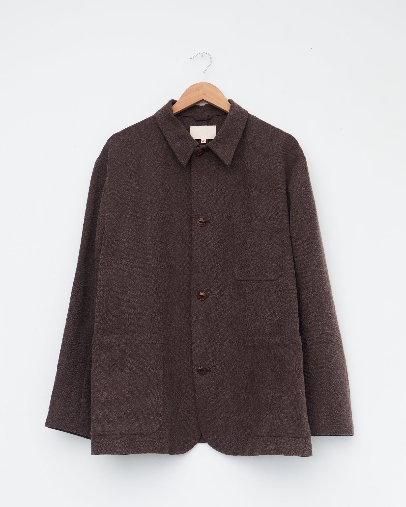 Silk / Linen Work Jacket, Brown