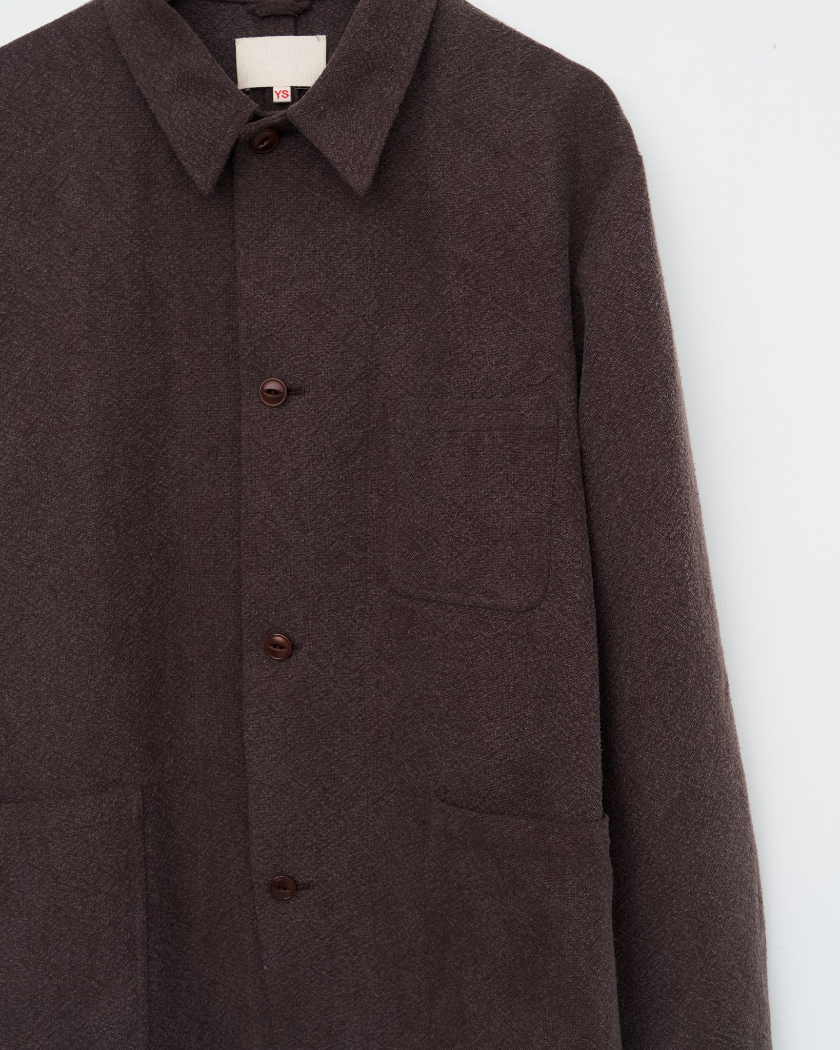 Silk / Linen Work Jacket, Brown