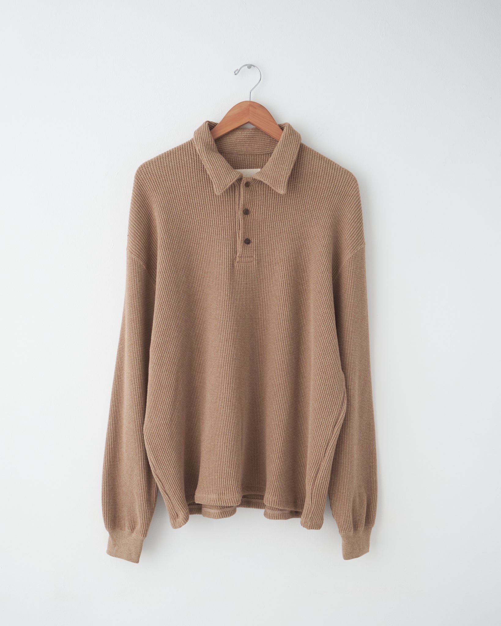 Thermal L/S Polo, Beige