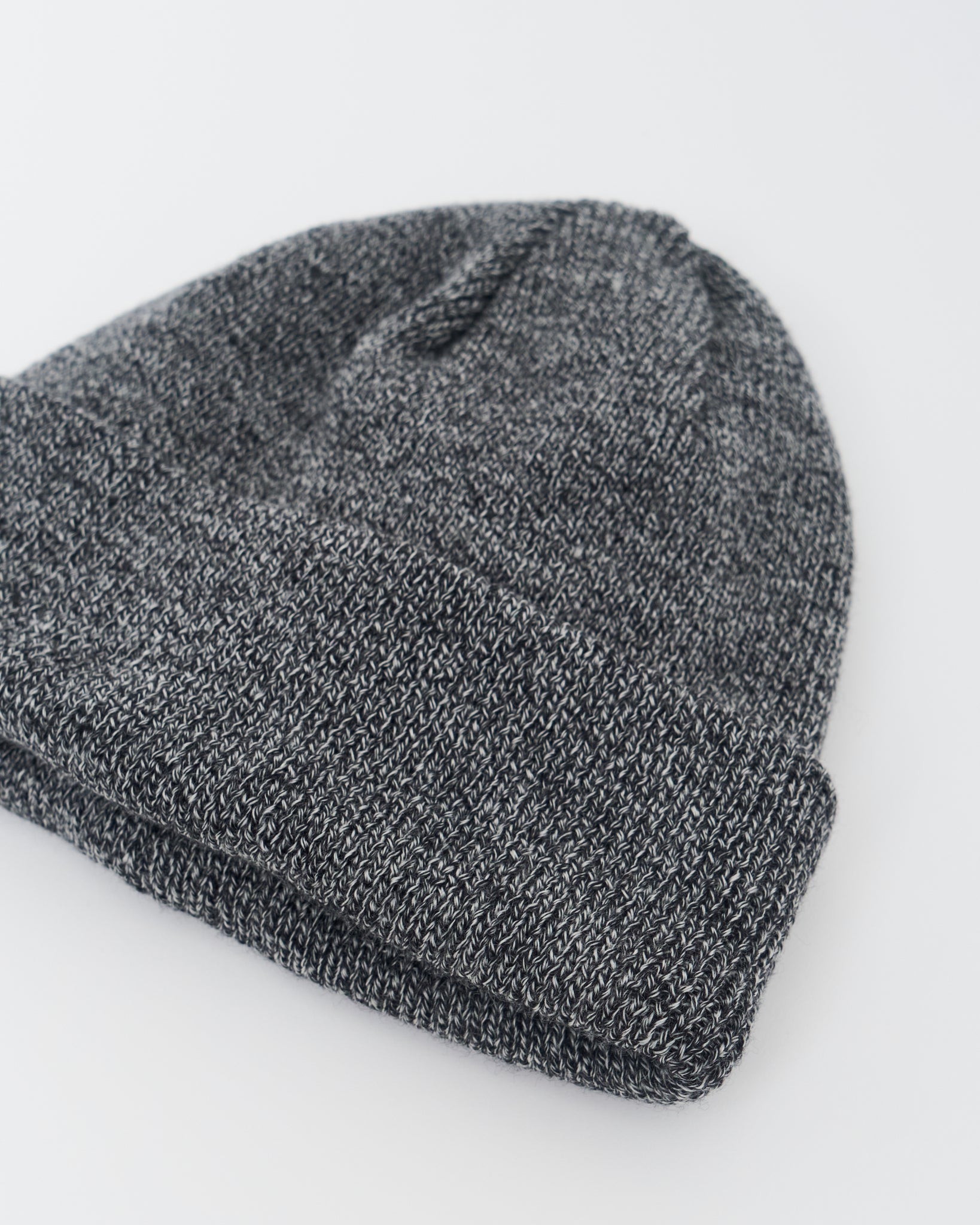 Wool Knit Big Watch Cap, Heather Gray