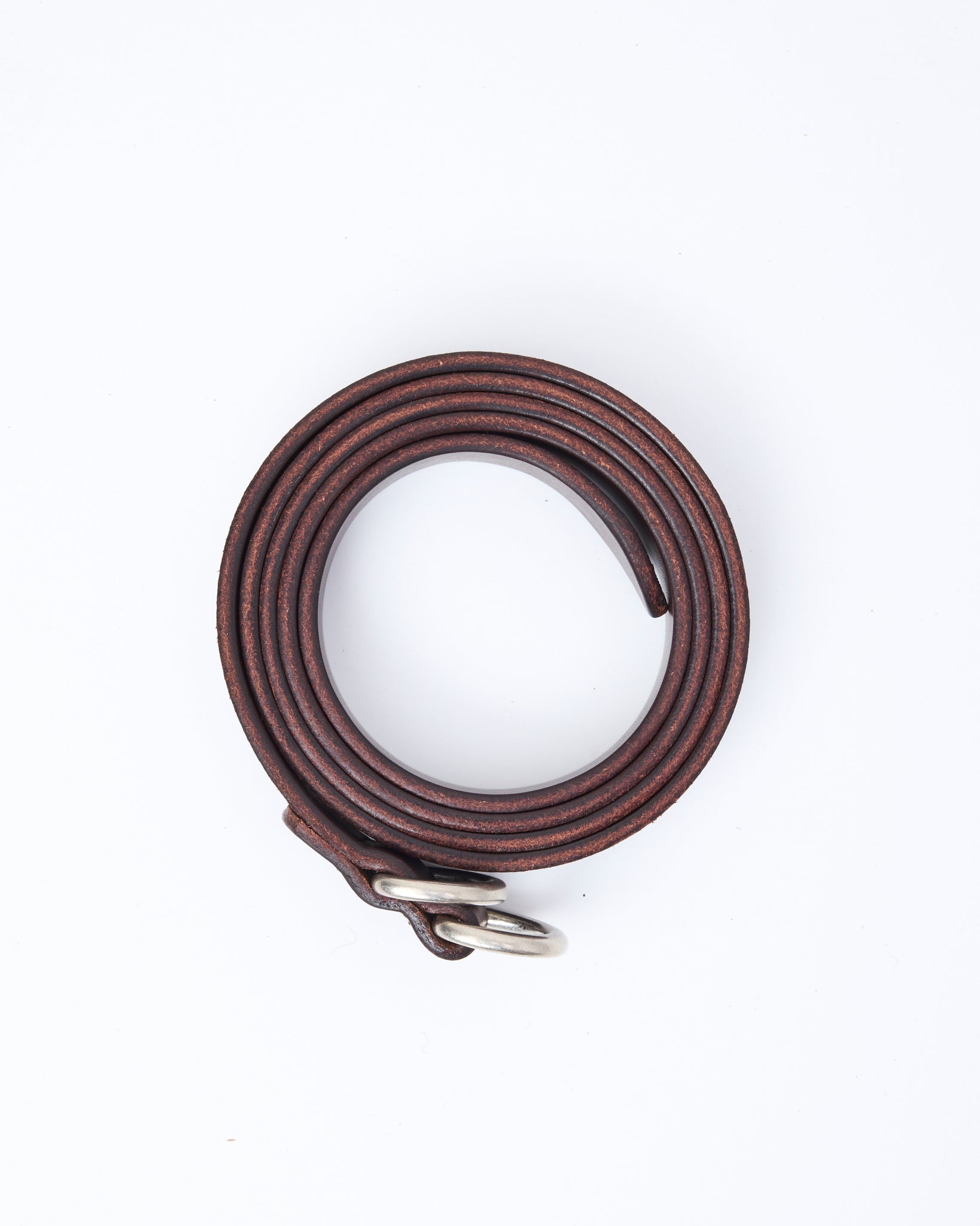 Ring Belt Slim, Brown × Silver