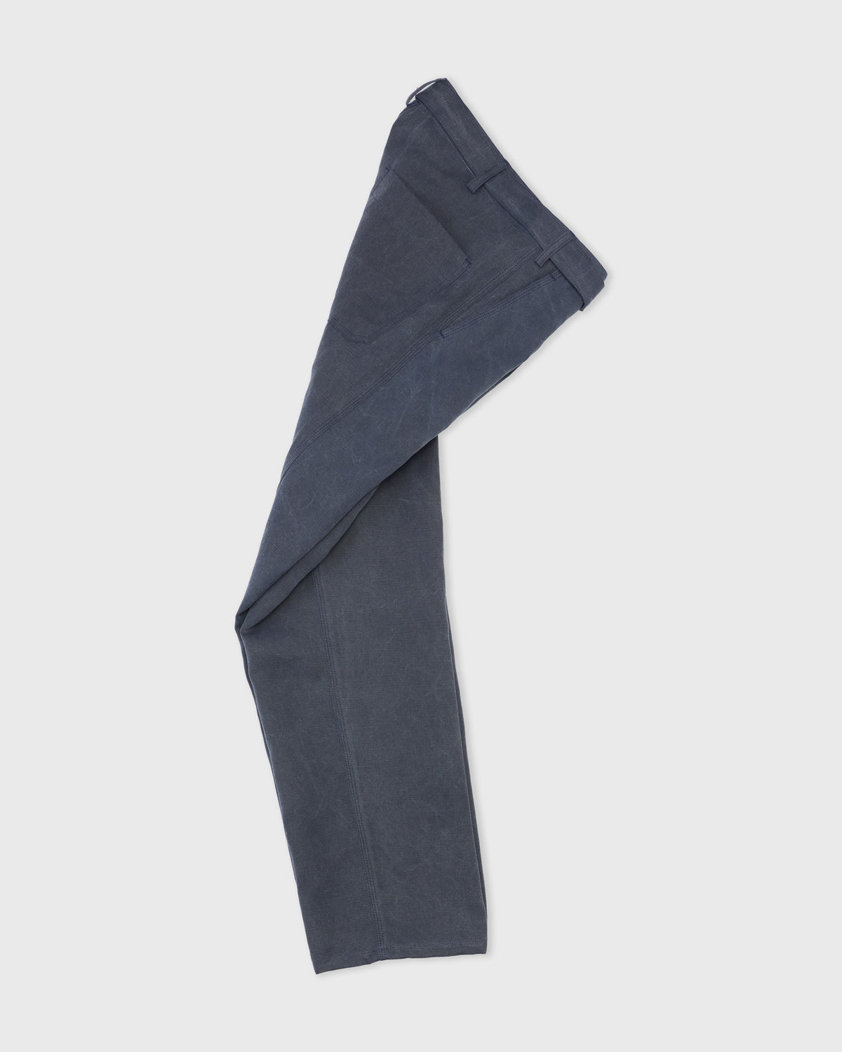 Colbo Belt Pants in travel blue cotton-linen, side, flat lay