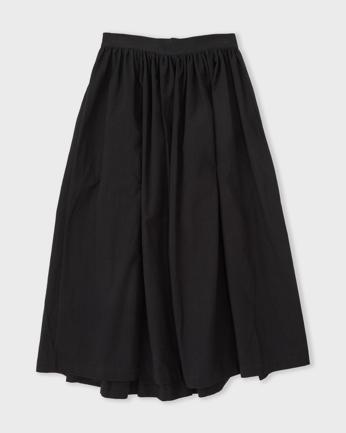 Cawley Japanese Cotton Panel Skirt in black, back, flat lay