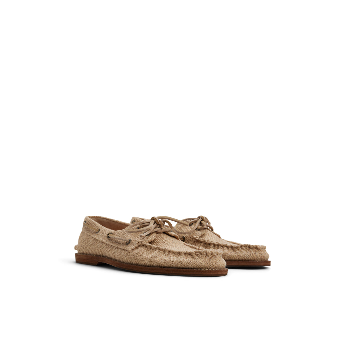 Sperry x Colbo Authentic Original 2-Eye boat shoe in natural jute, pair, three-quarter view