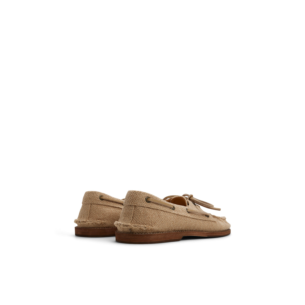 Sperry x Colbo Authentic Original 2-Eye boat shoe in natural jute, pair, heel view