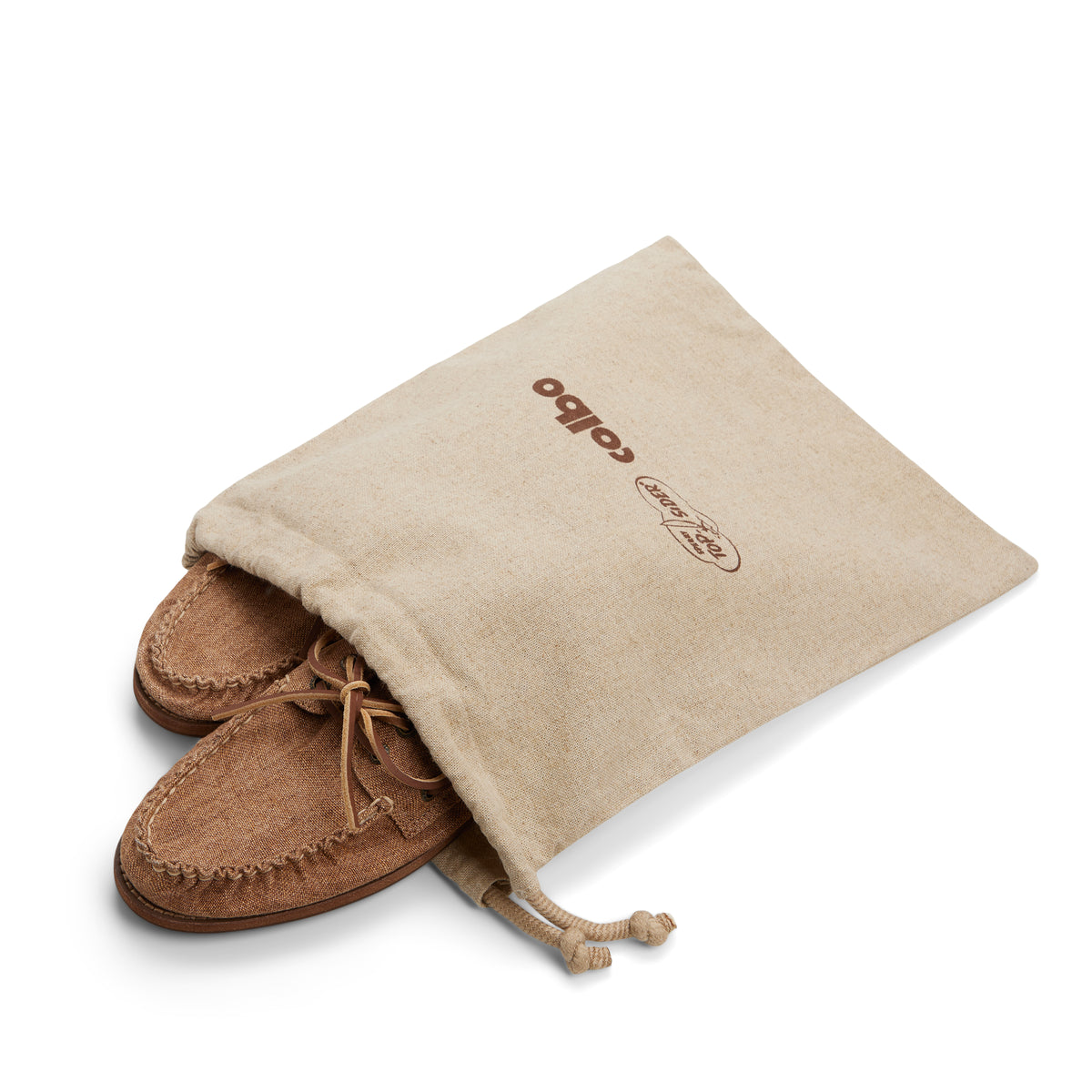 Sperry x Colbo Authentic Original 2-Eye boat shoe in washed linen, in Colbo x Sperry dust bag