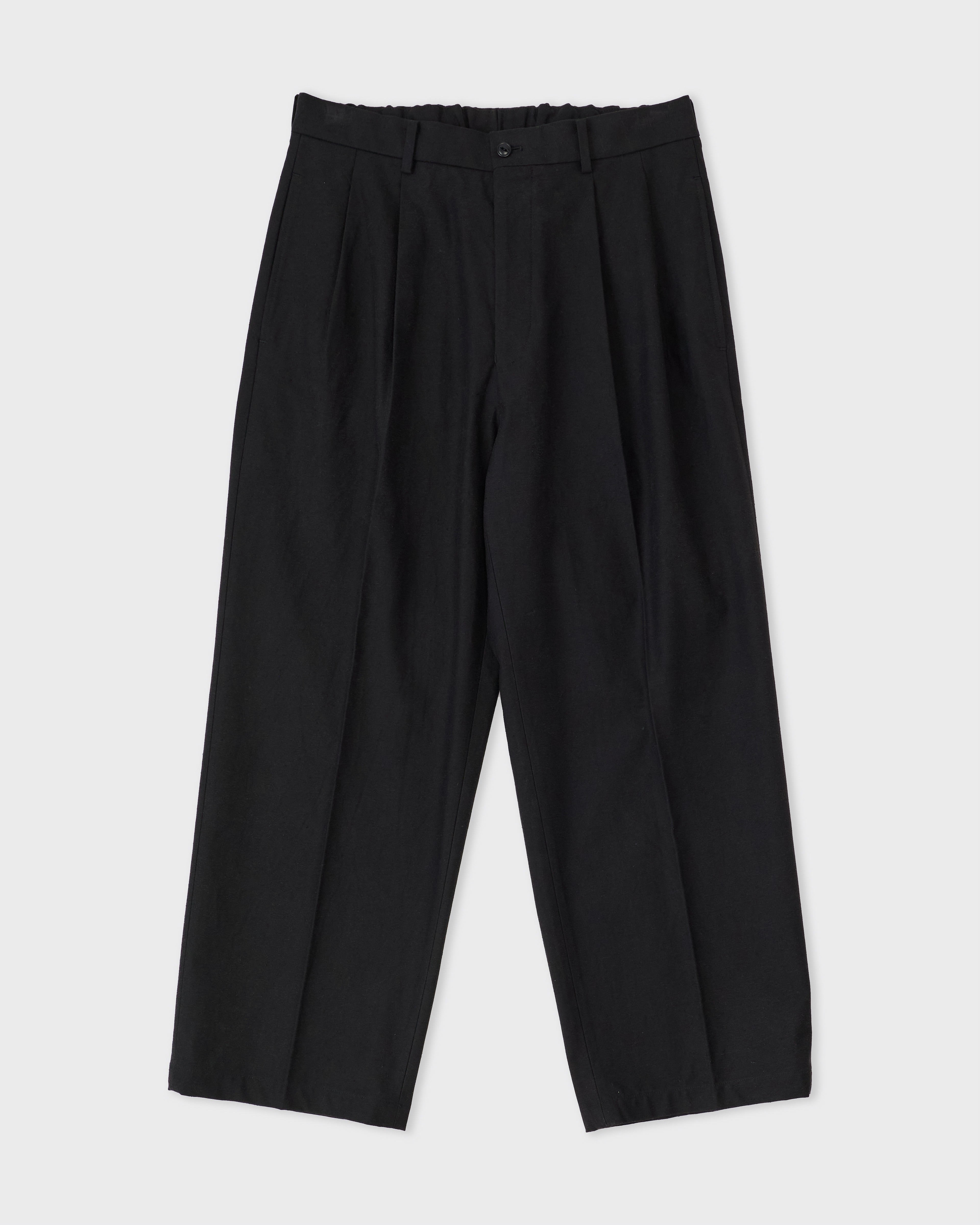 DOUBLE PLEATED TROUSERS, BLACK – Colbo