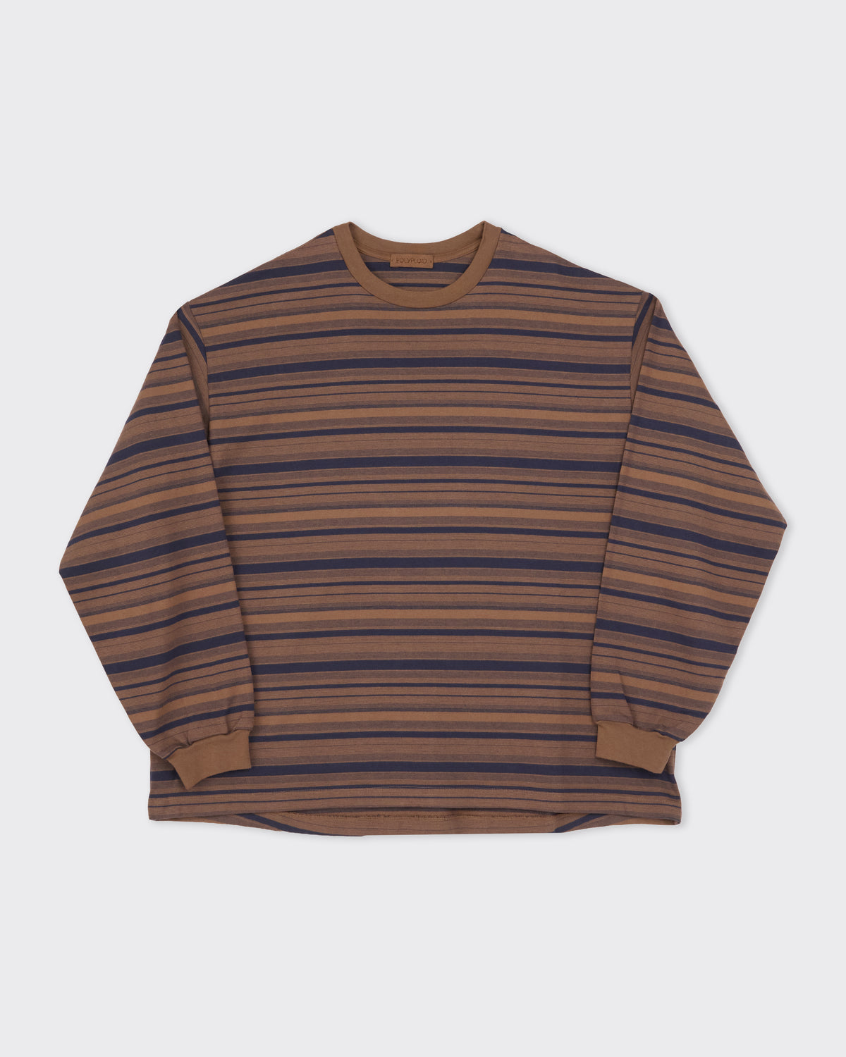 Polyploid Oversize Longsleeve Pullover in navy / brown, front