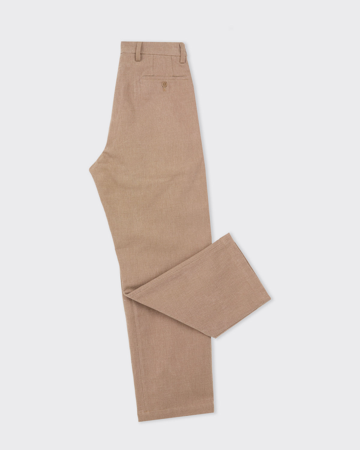 Colbo Chinos in brushed brown canvas, back detail