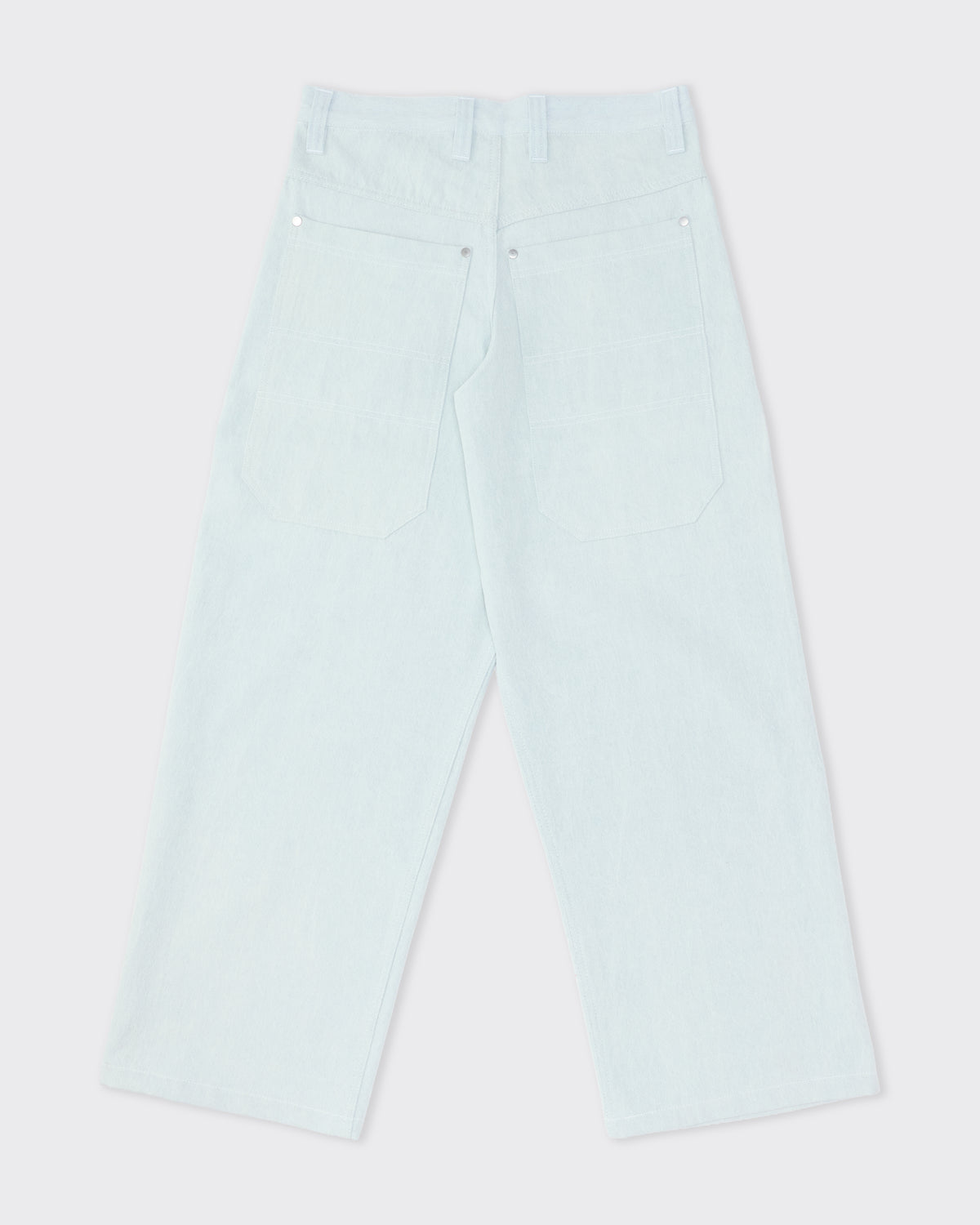 Colbo Big Pocket Denim in summer blue cotton, back, flat lay