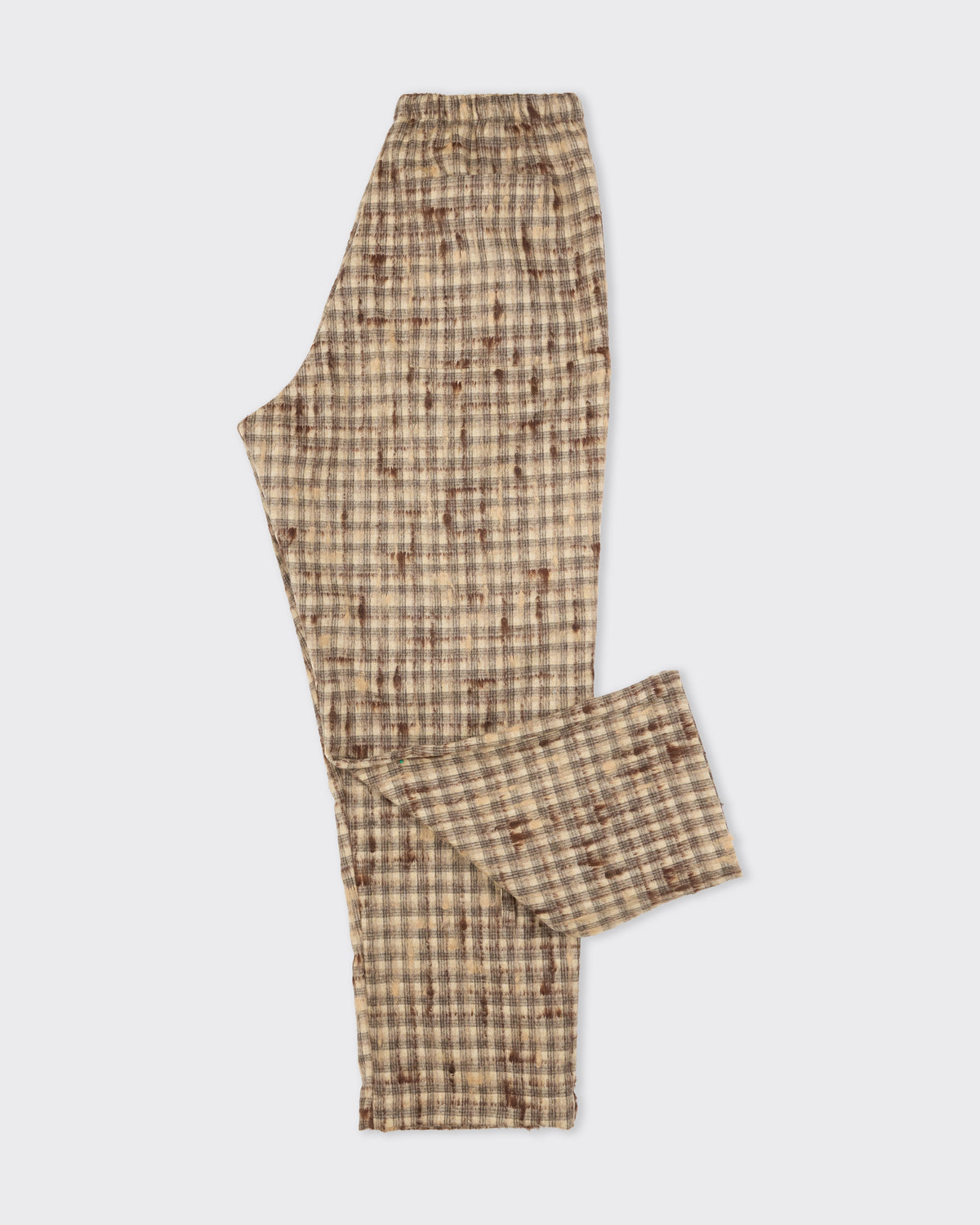Colbo Light Pants in tweed check 3D, waist and hem detail